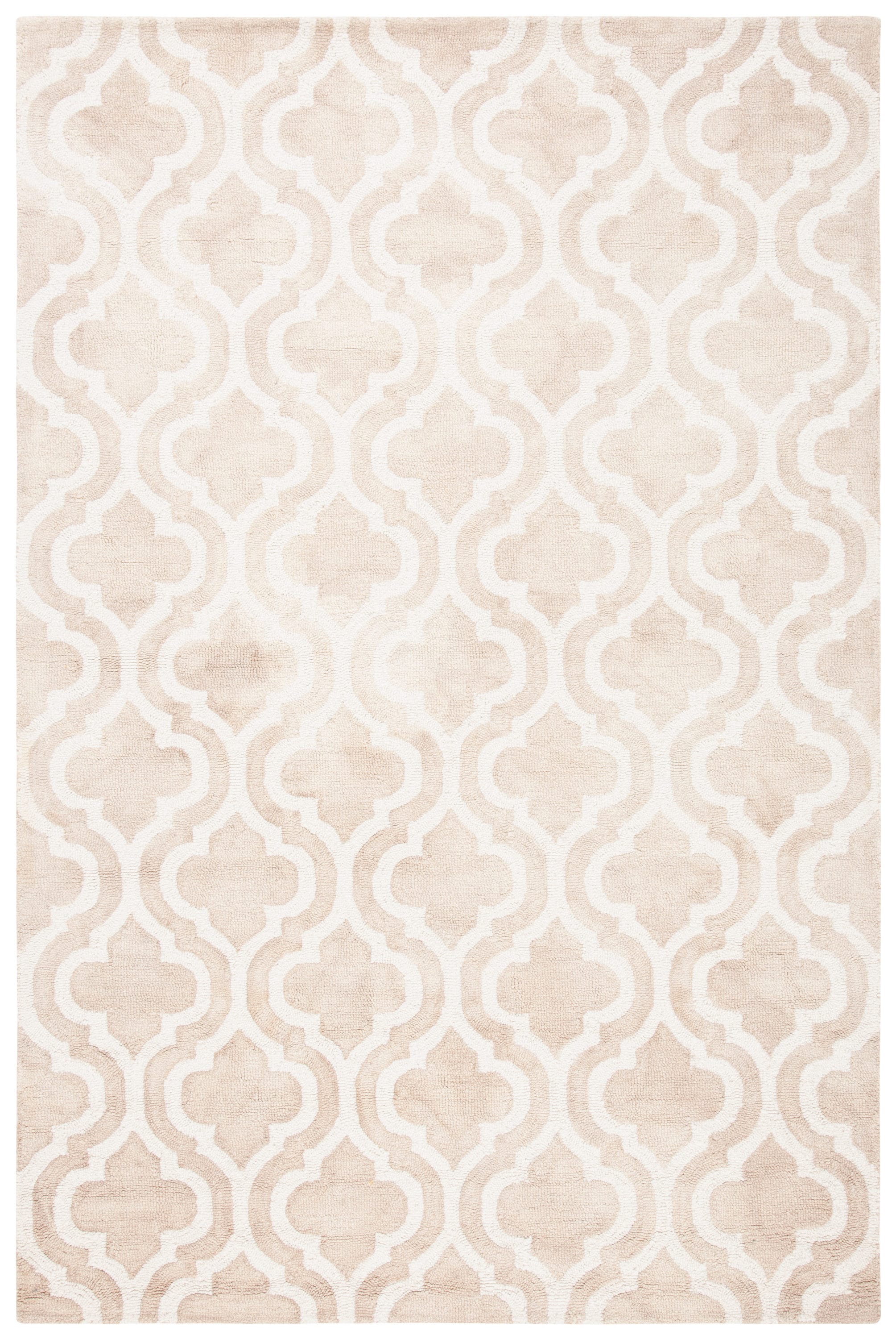Safavieh DDY537G-6 Dip Dye Alana 6 x 9 (ft) Tufted Wool Beige/Ivory Rectangular Indoor Trellis Bohemian/Eclectic Area rug