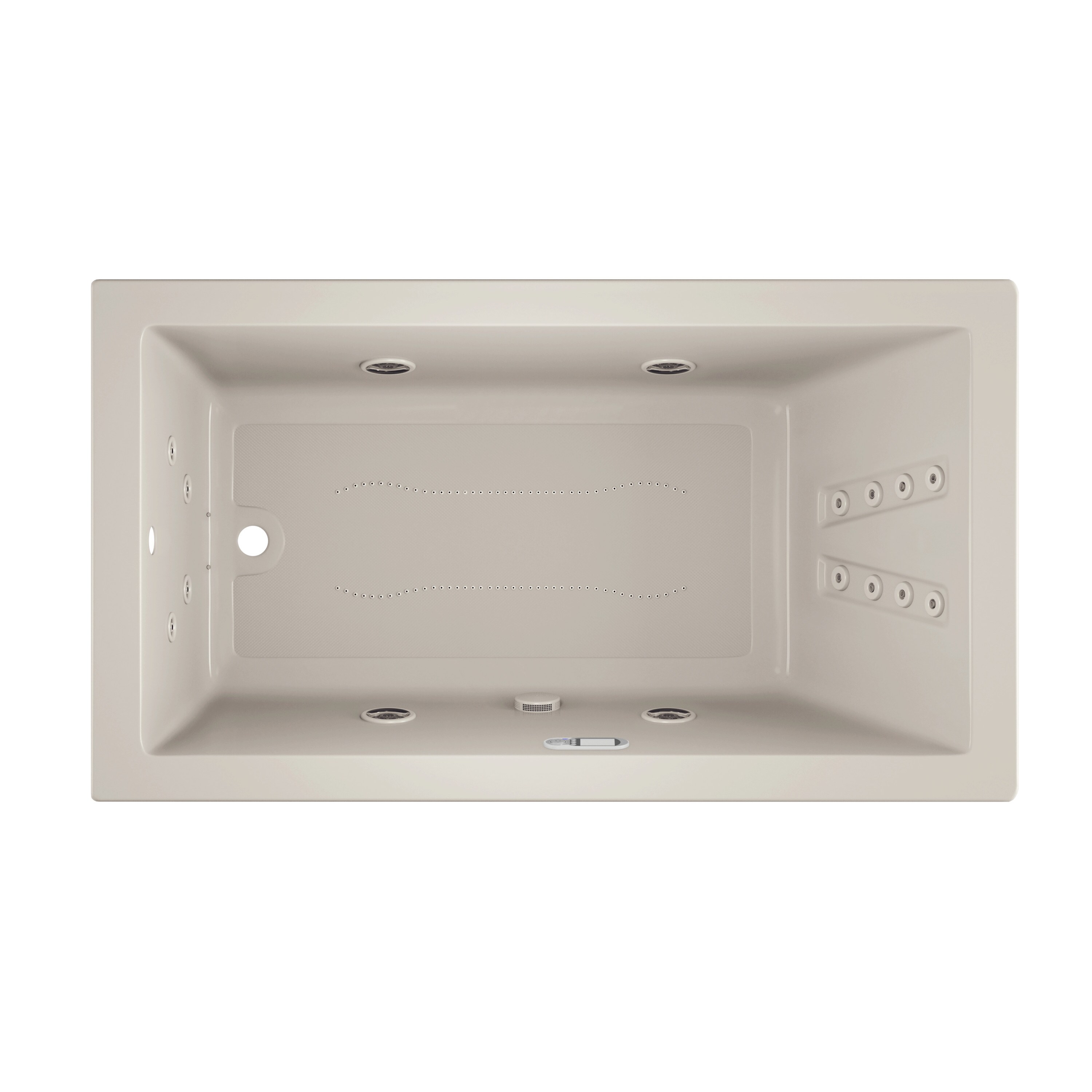 Jacuzzi MT45969 SOLNA 36-in x 66-in Oyster Acrylic Rectangular Drop-in and Undermount Whirlpool and Air Bath Combination Tub ( Right Drain )