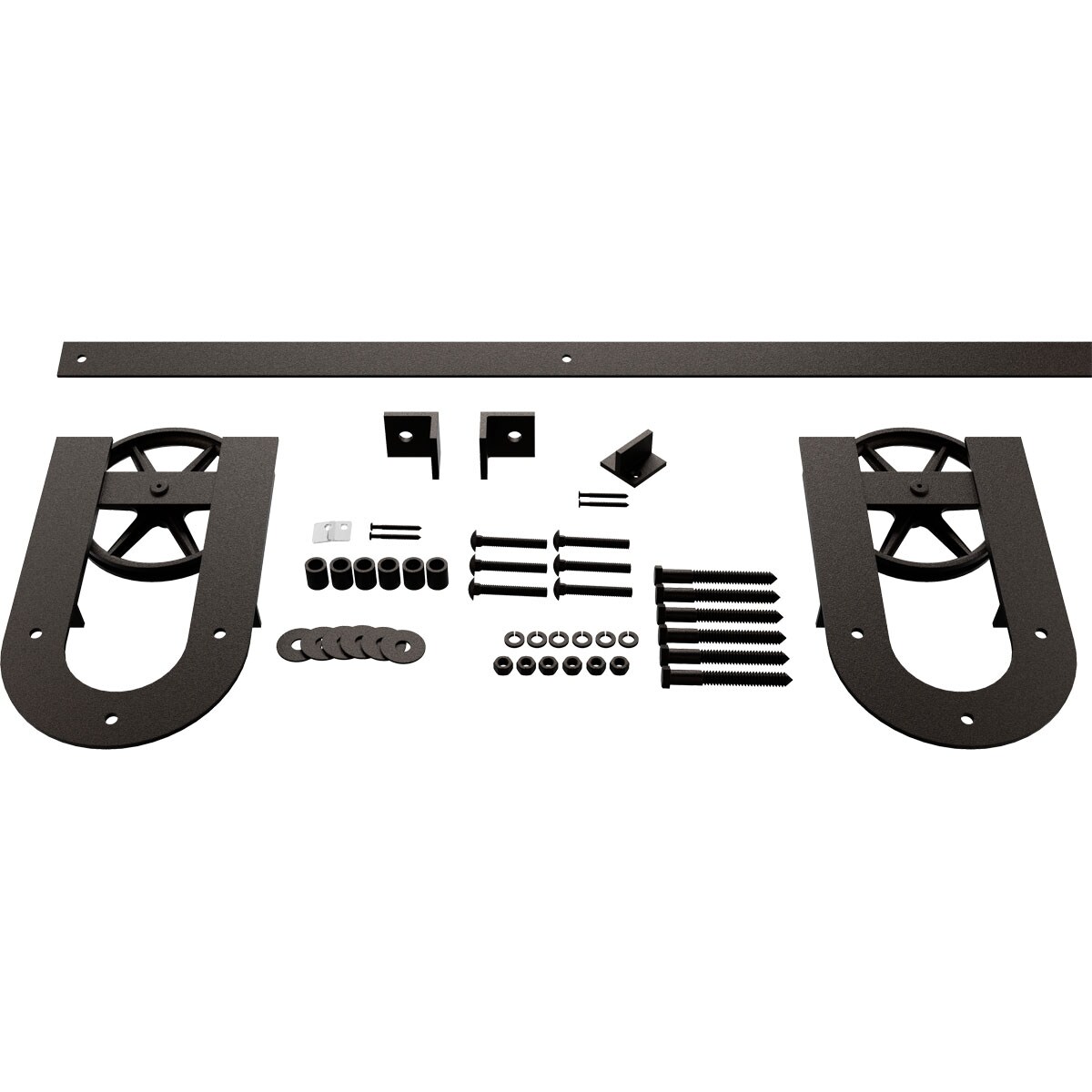 Goldberg Brothers GB600137H2WAB 84-in Arch Bronze Indoor Horseshoe Single Double Barn door hardware kit