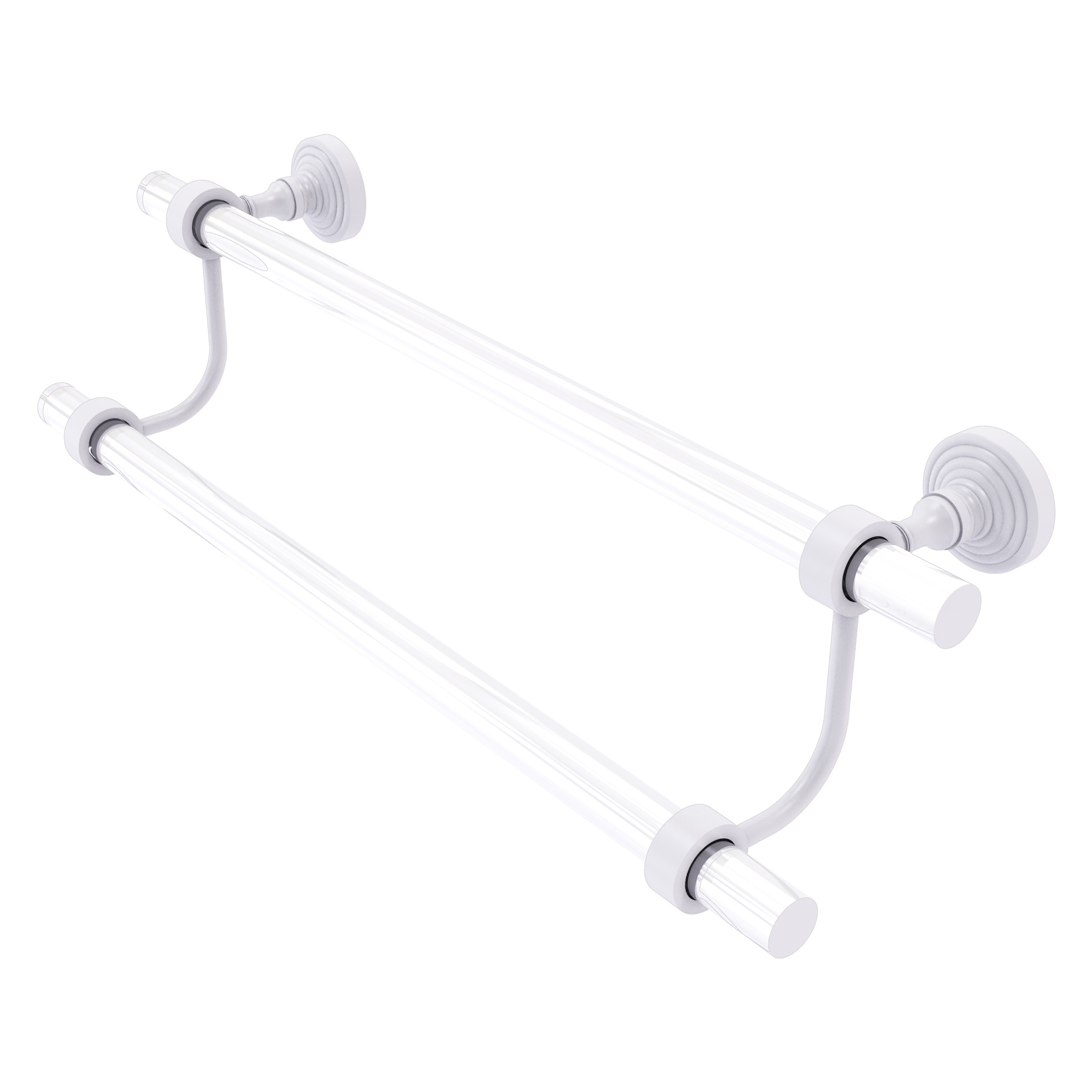 Allied Brass PG-72-18-WHM Pacific Grove 18-in double Matte White Wall mount Double Towel Bar