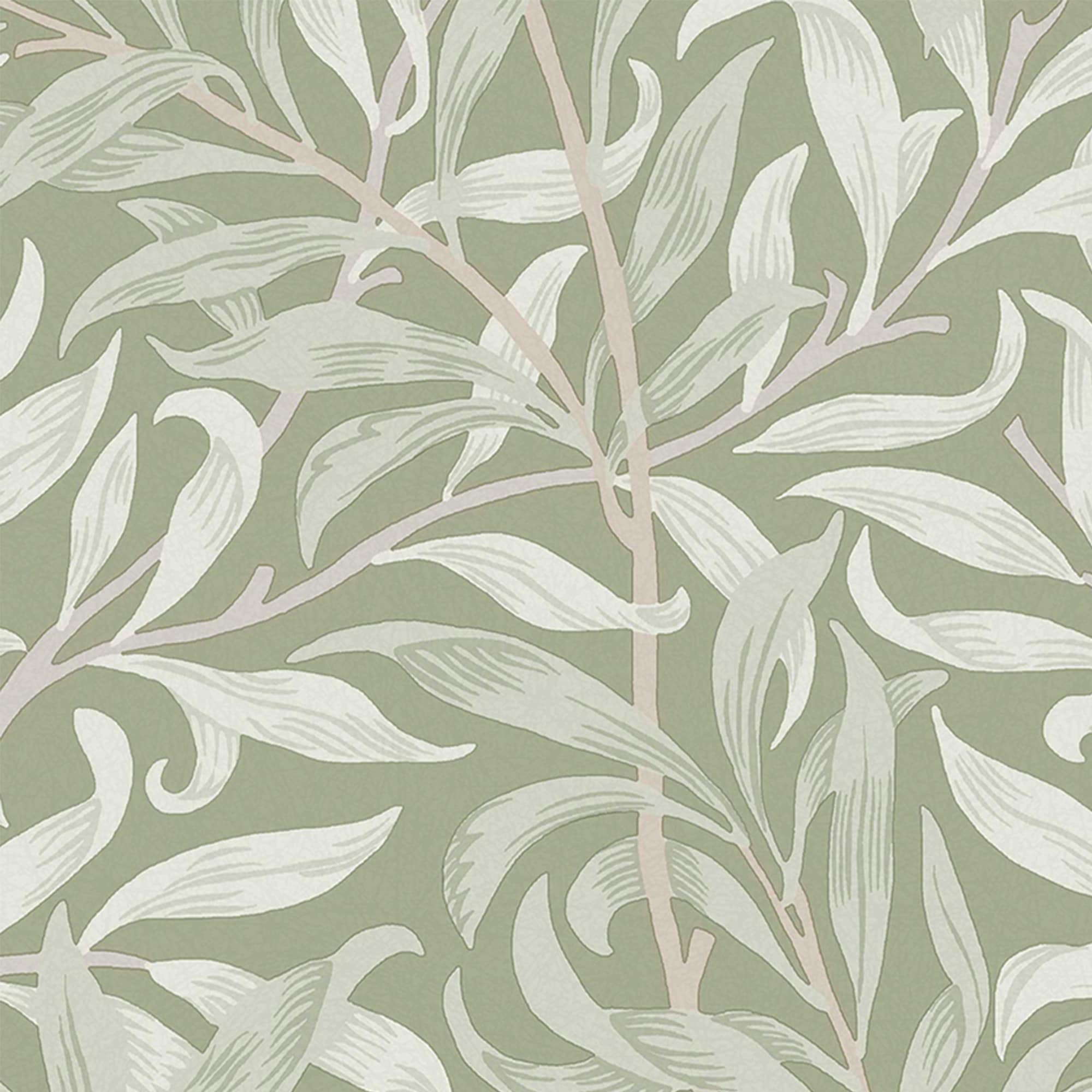 William Morris Sage Willow Bough Vinyl Wallpaper Double Roll