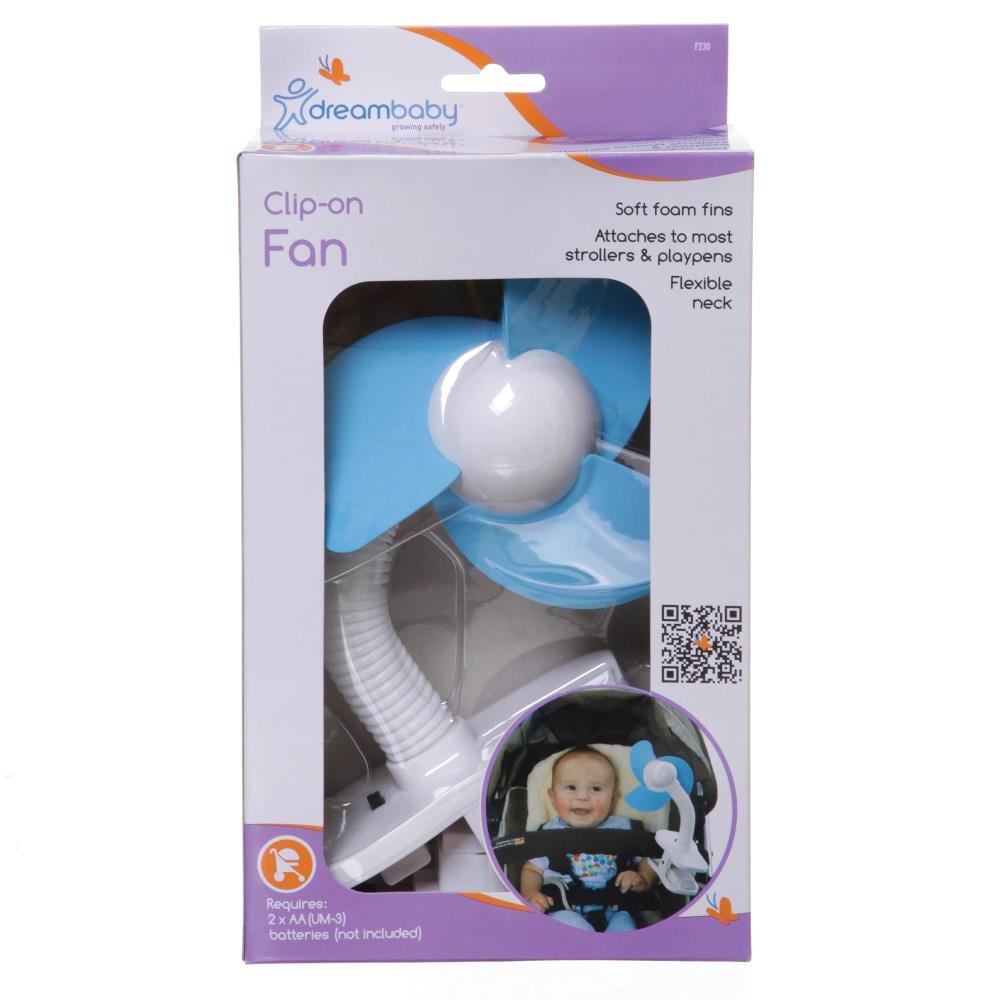 Dreambaby EZY-Fit Clip-on Fan with Soft Fins - Perfect for Strollers New