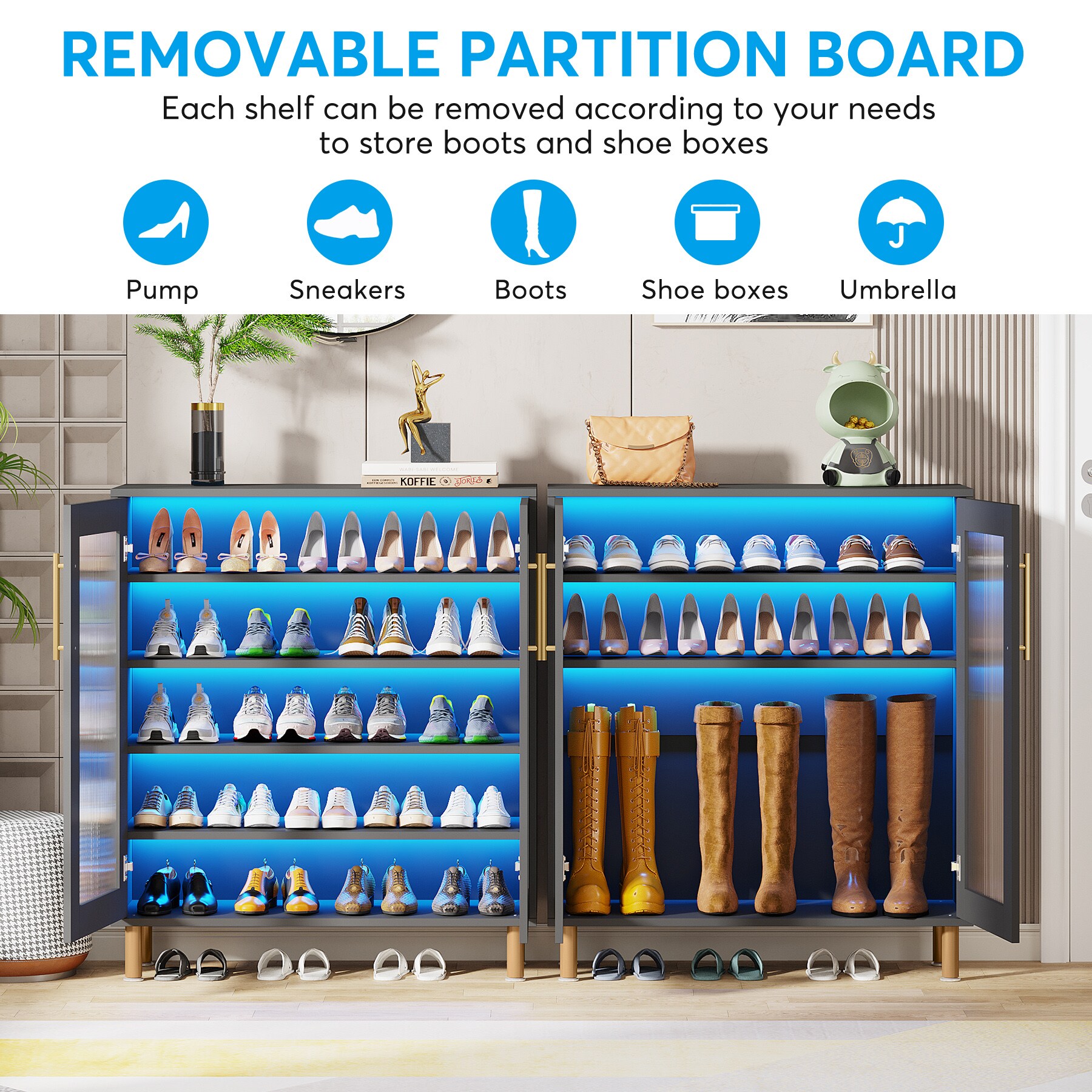  Tribesigns Narrow Shoe Rack,Vertical Shoe Rack Tall