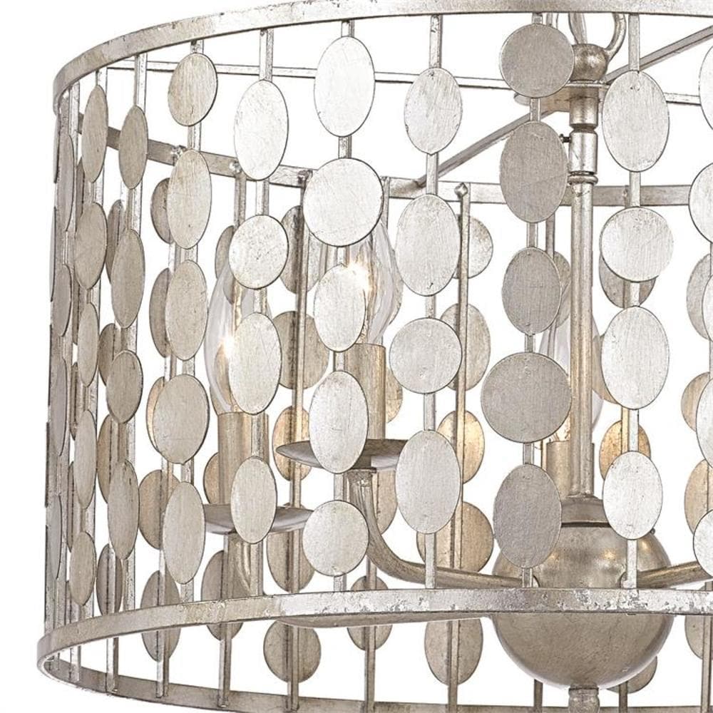 Layla Antique Silver Mini Crystal Chandelier with 5 Lights