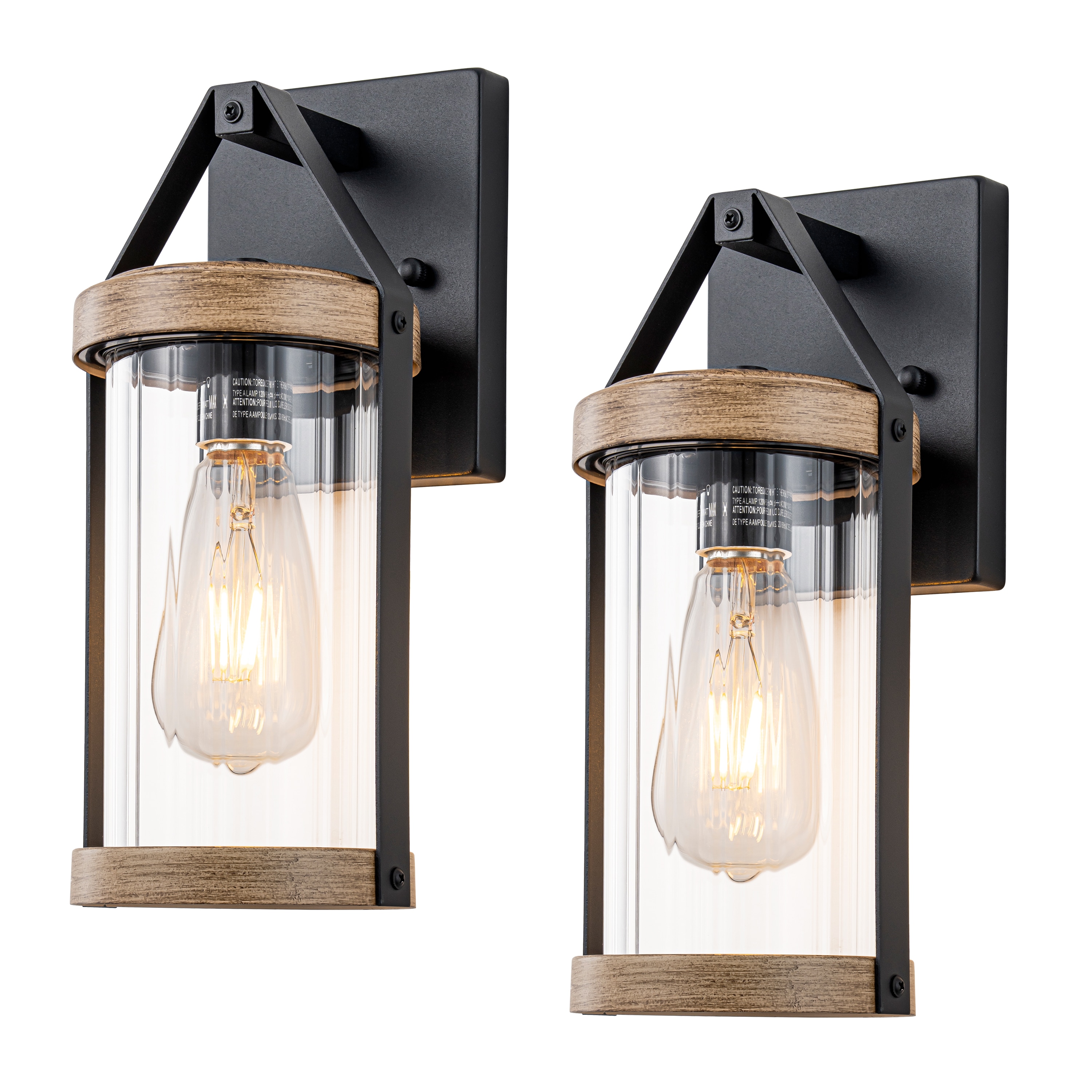 C Cattleya LCA2423-2W 2 -Pack 1 -Light 12.5-in H Matte Black Hardwired Outdoor Wall Light