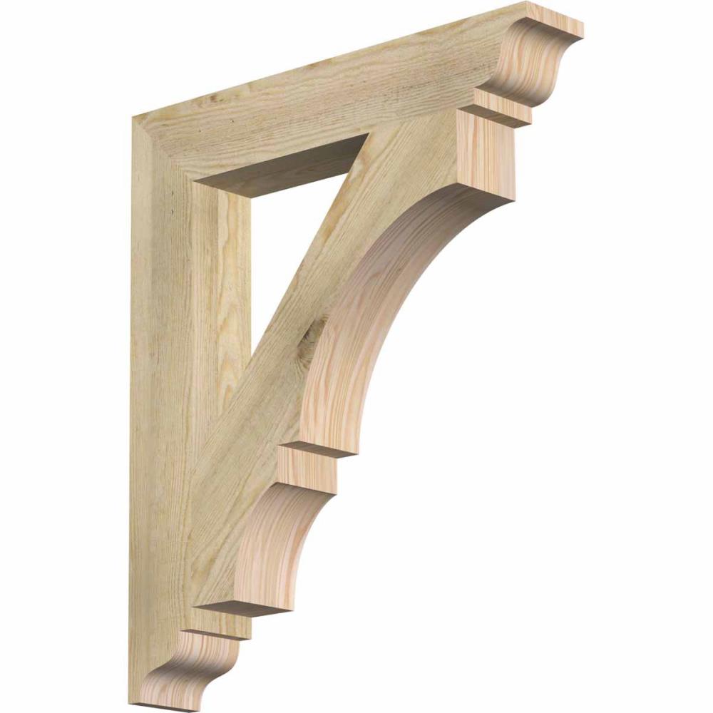 Ekena Millwork BKT04X24X28BOA01RDF Balboa traditional rough sawn 4-in x 24-in x 28-in Douglas fir Brown Wood Standard bracket
