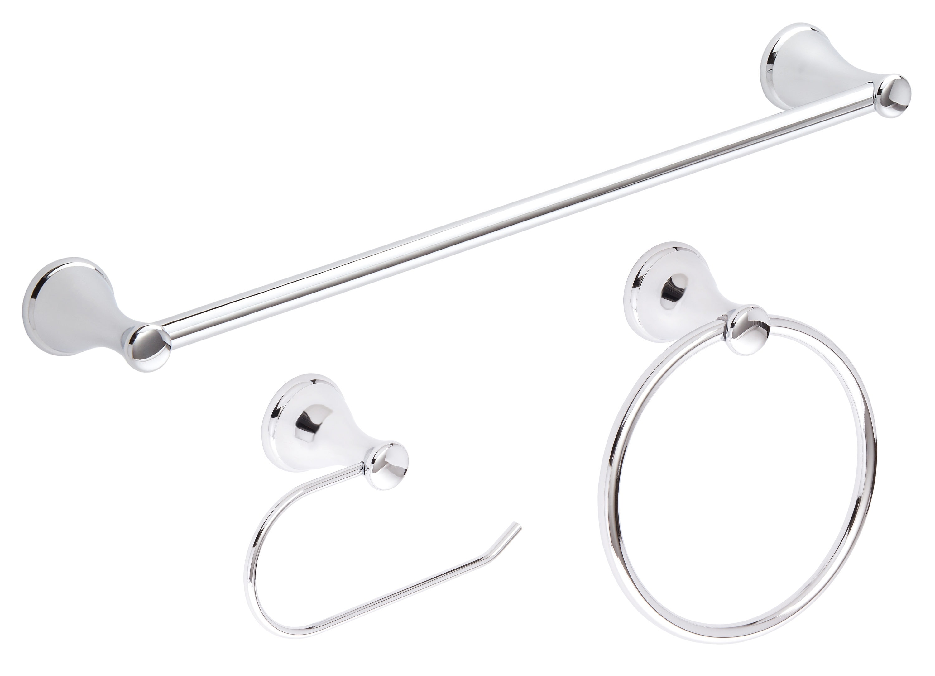 Style Selections Bailey 24-in Chrome Wall Mount Single Towel Bar in the Towel  Bars department at