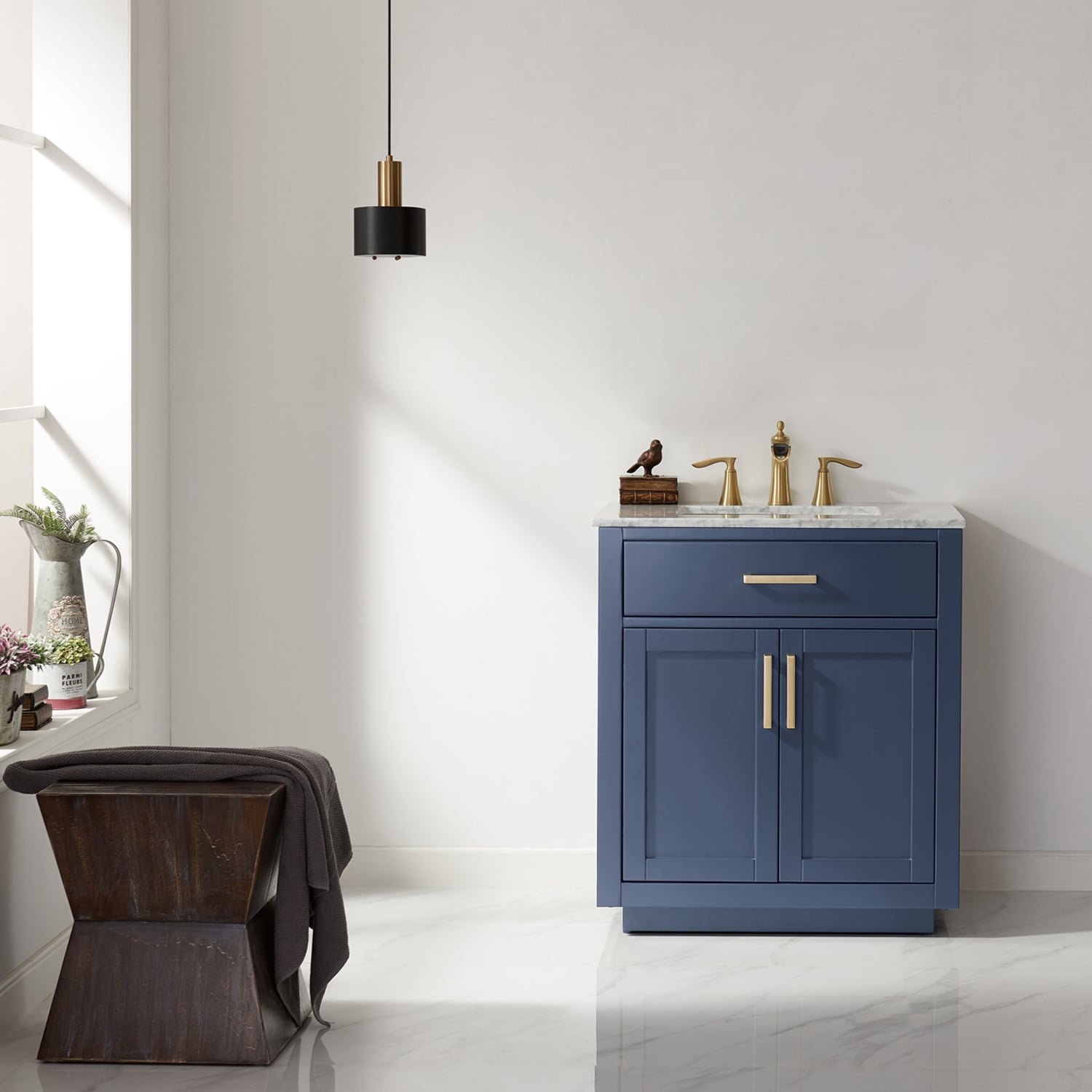 Daria 30 Vanity - Dark Blue  Beautiful bathroom furniture for every home  - Wyndham Collection