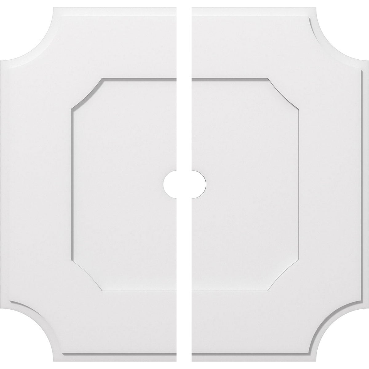 Ekena Millwork CMP38LE2-03000 Locke 38-Inches W x 38-Inches L Contemporary White PVC Split Ceiling Medallion