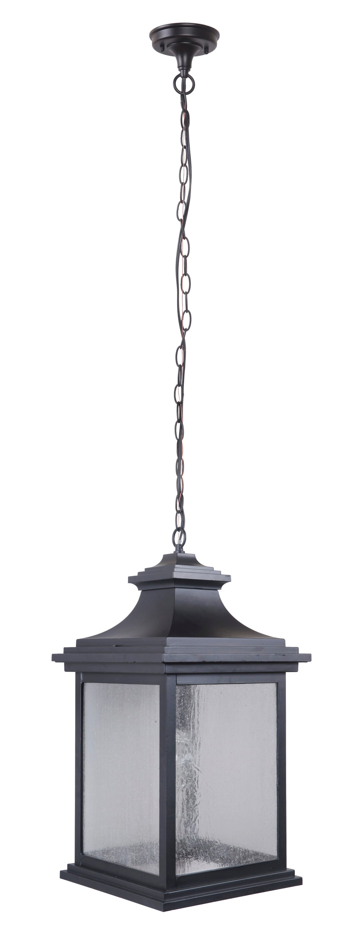 Craftmade Gentry Midnight Traditional Seeded Glass Square Pendant Light
