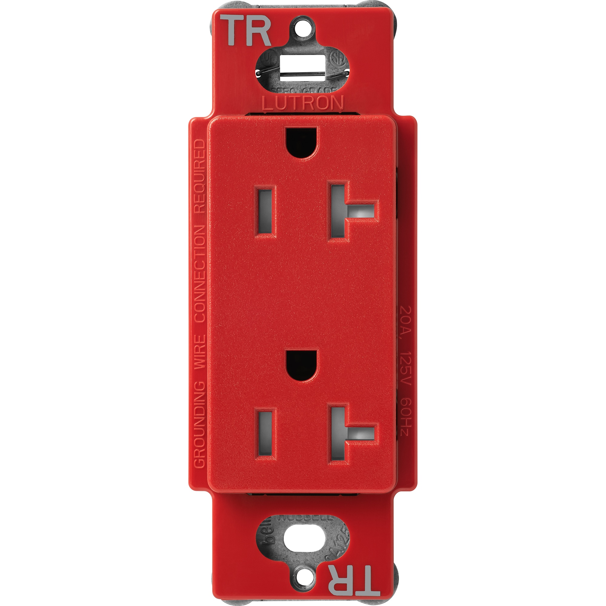 Lutron SCRS-20-TR-SR Claro 20 -Amp 125-volt Tamper Resistant Residential Duplex Outlet , Signal Red