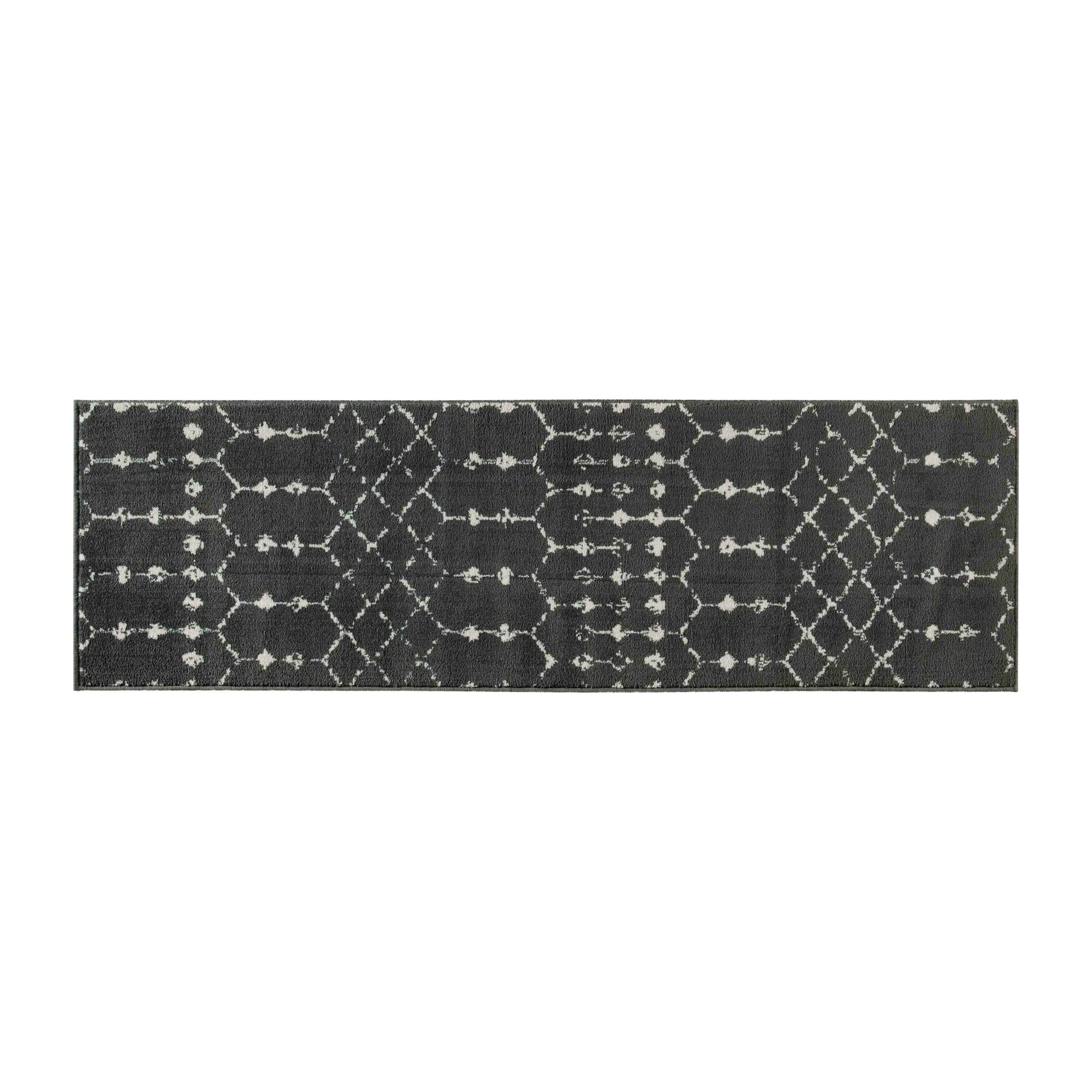 Flash Furniture 889142998143 2 x 6 (ft) Polyester Dark Gray/Ivory Rectangular Indoor Geometric Area rug