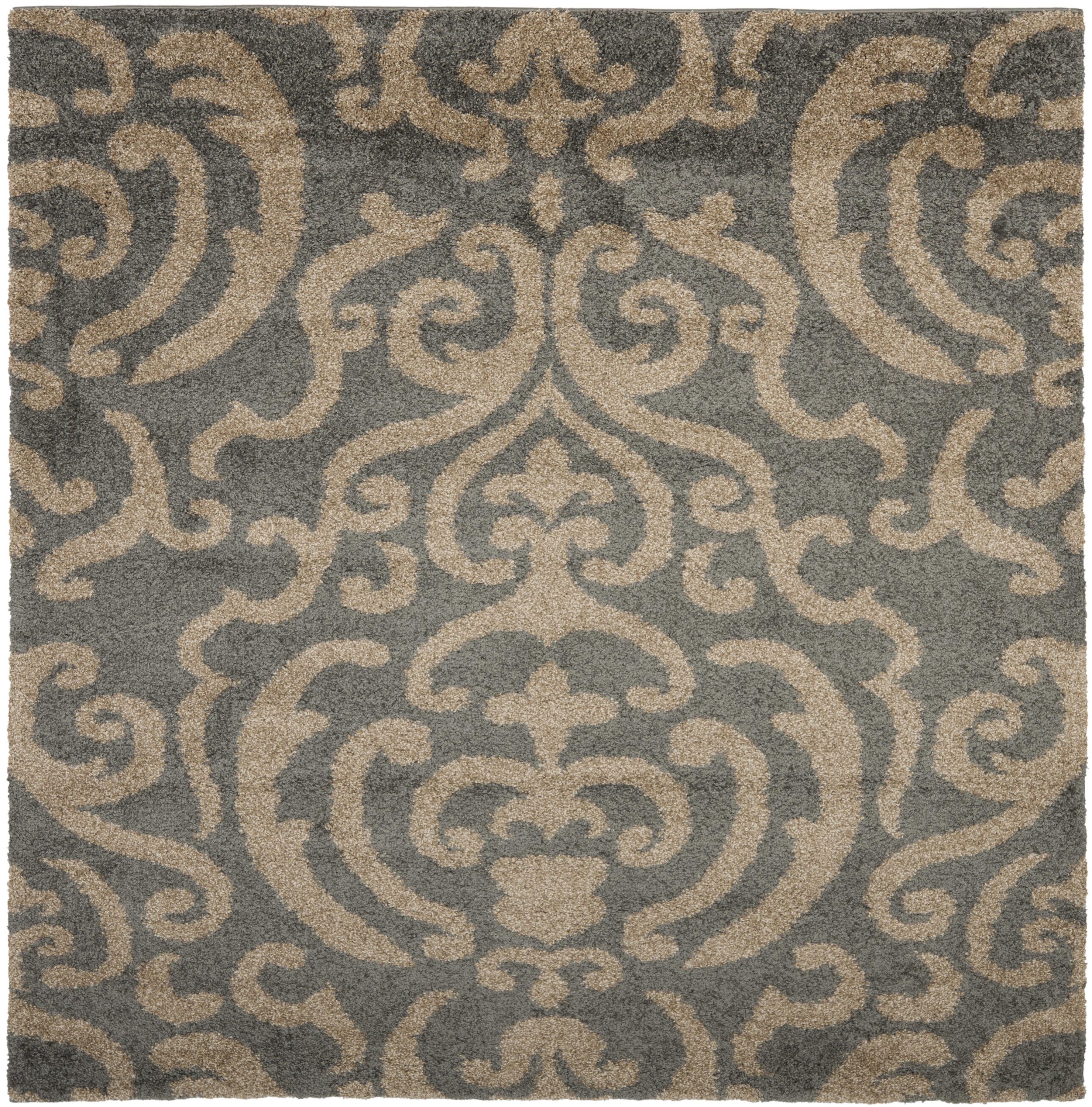 Safavieh 7 x 7 Gray/Beige Square Indoor Damask Area Rug in the Rugs ...