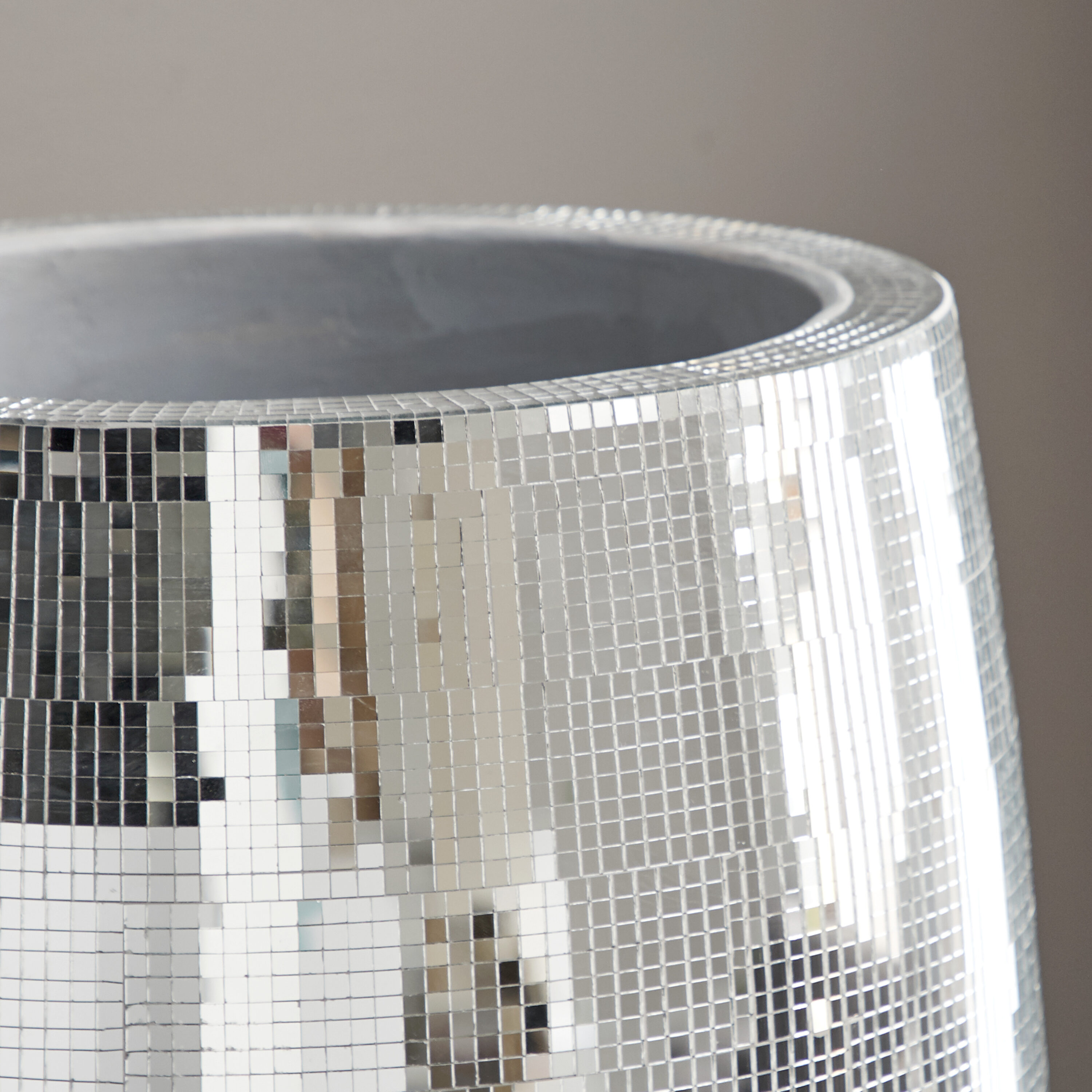 Elegant Silver Ceramic Mosaic Floor Vase 16"x51"