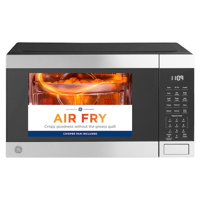 GE 1-cu ft 1050-Watt Air Fry Sensor Cooking Controls Countertop Convection  Microwave (Stainless Steel) in the Countertop Microwaves department at