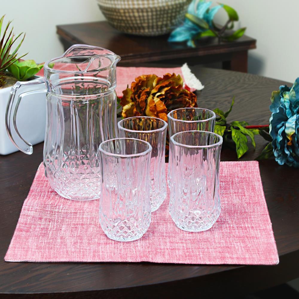 Gibson Home Jewelite Glass Pitcher And Tumbler Set : Target