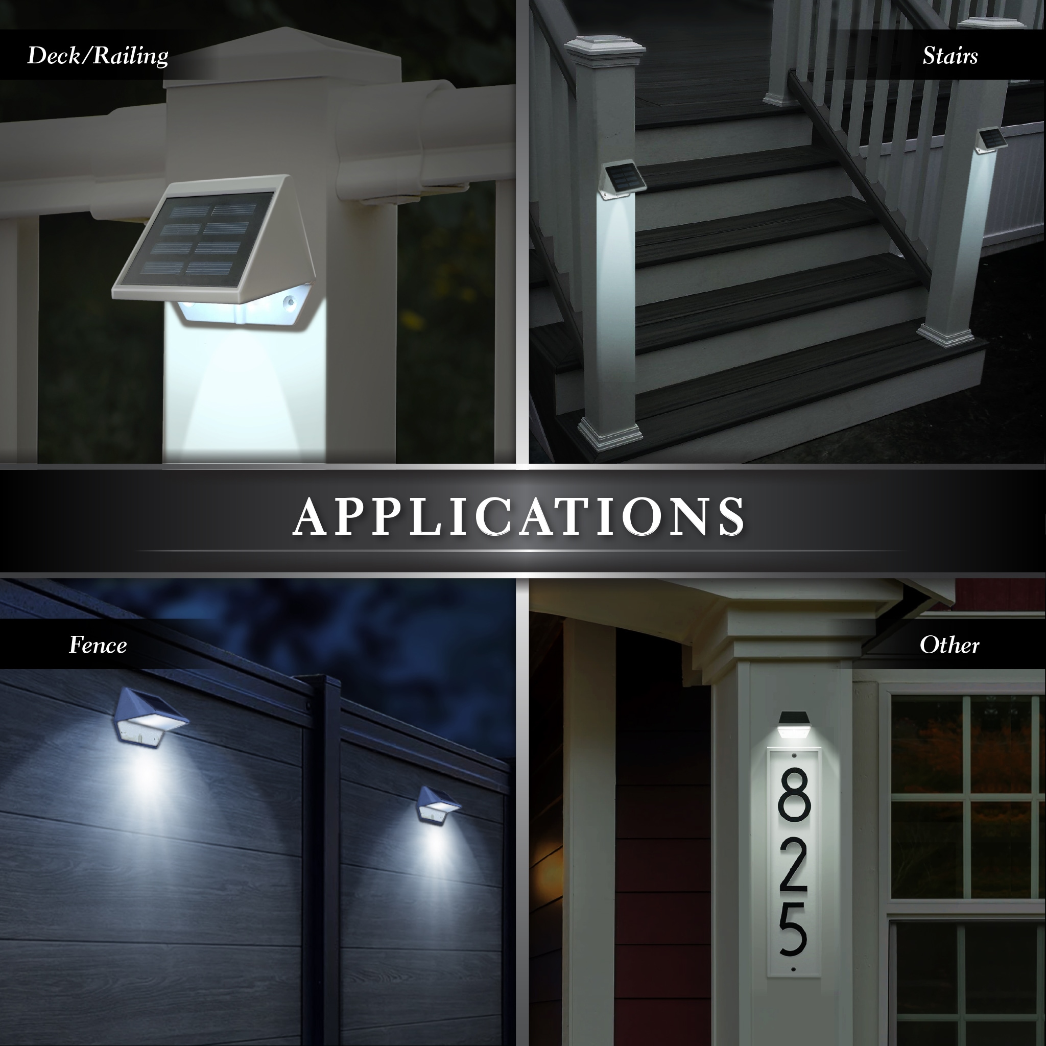 White Aluminum Solar LED Dusk-to-Dawn Post Cap Light