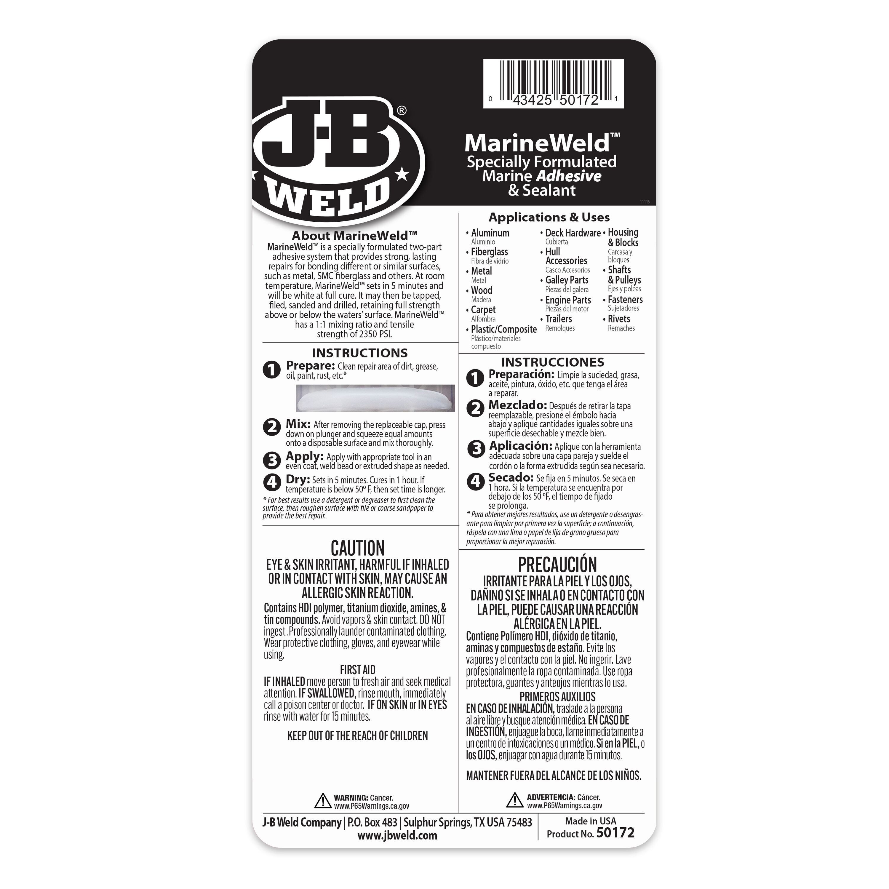 J-B WELD MarineWeld White Epoxy Adhesive In The Epoxy Adhesives ...