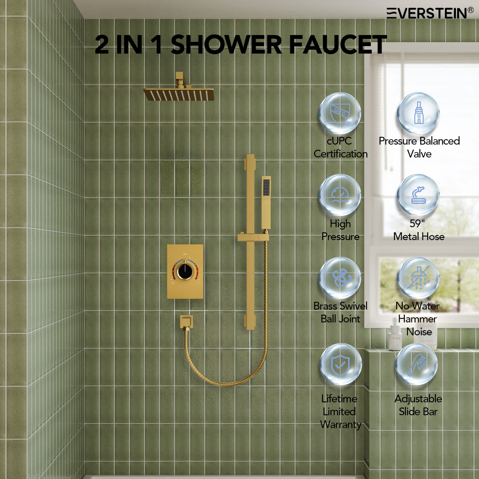EVERSTEIN SFS-1036-GD10 Tub-Shower-Faucets - View #2