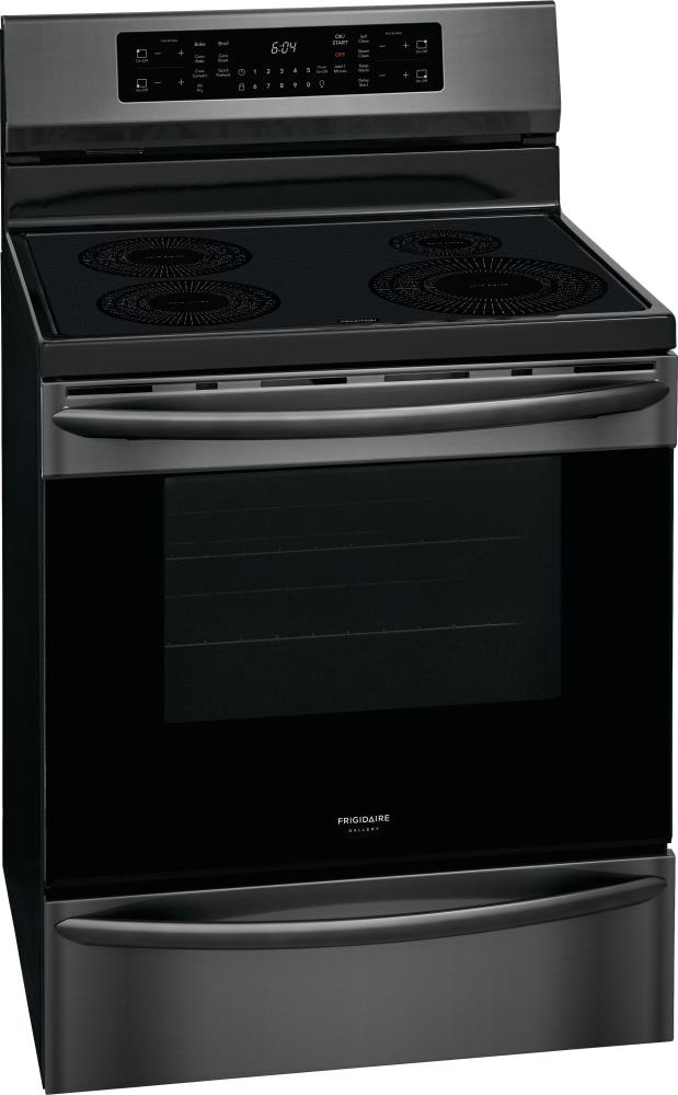 Frigidaire GCRI3058AD Gallery 30-in 4 Elements 5.4-cu ft Self and Steam Cleaning Air Fry Convection Oven Freestanding Induction Range (Black Smudge-proof Stainless Steel)