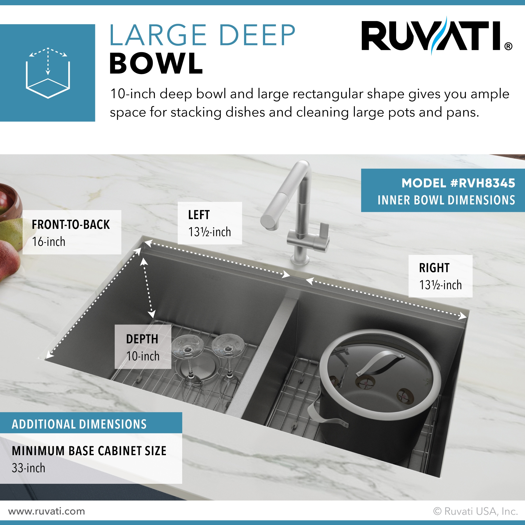 Ruvati RVH8345 Kitchen-Sinks - View #4