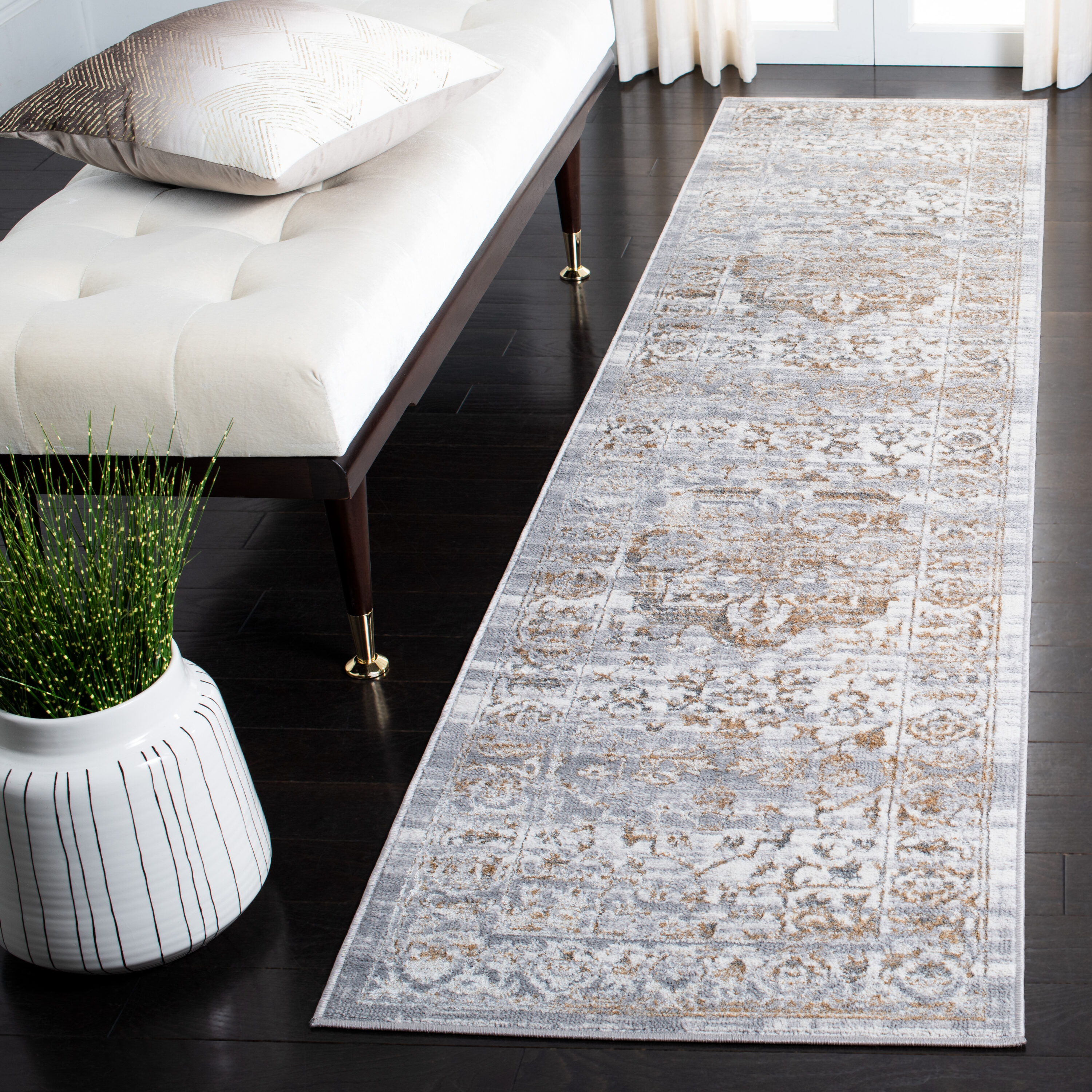 Orchard 677F Grey/Gold 2 x 9 Rectangular Runner rug