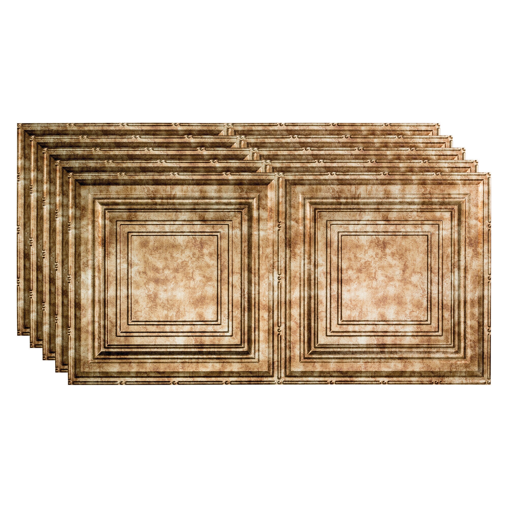 Fasade PG5217 4-ft x 2-ft Traditional 3 Bermuda Bronze PVC Surface-mount Ceiling Tile ( 5 -Pack, 40-Sq. Feet / Case )