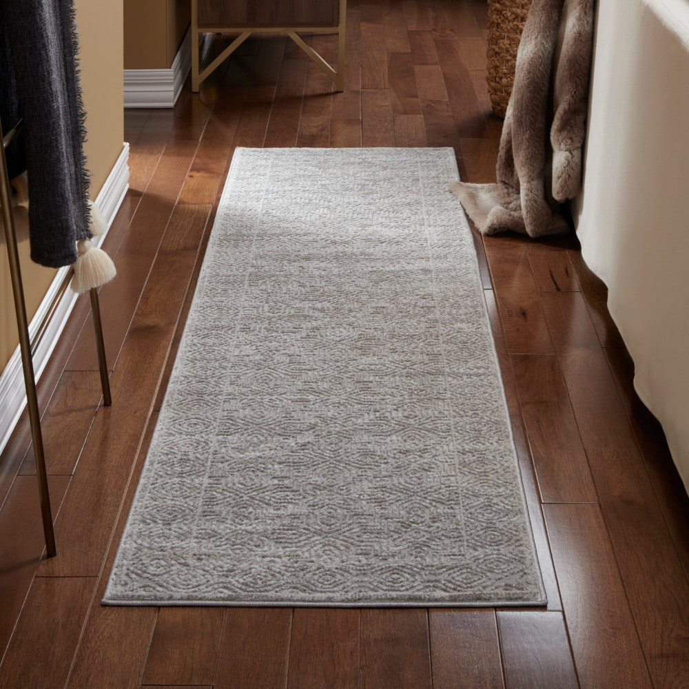 Town & Country Living 4-9902-451 Maya 2 x 7 (ft) Loomed Polyester Grey Rectangular Indoor Medallion Runner rug