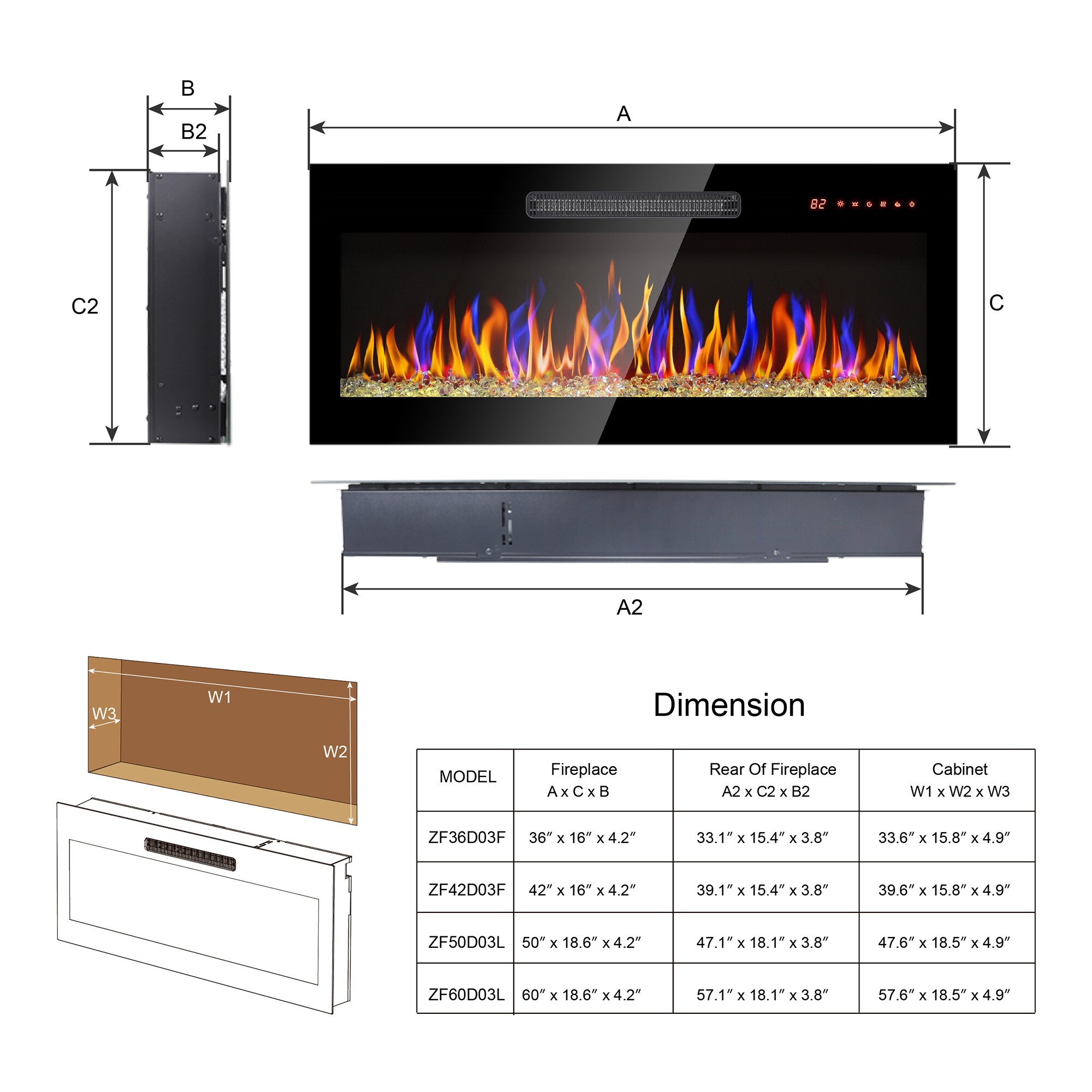 Clihome TRXCH-1968362AB Electric-Fireplaces - View #3