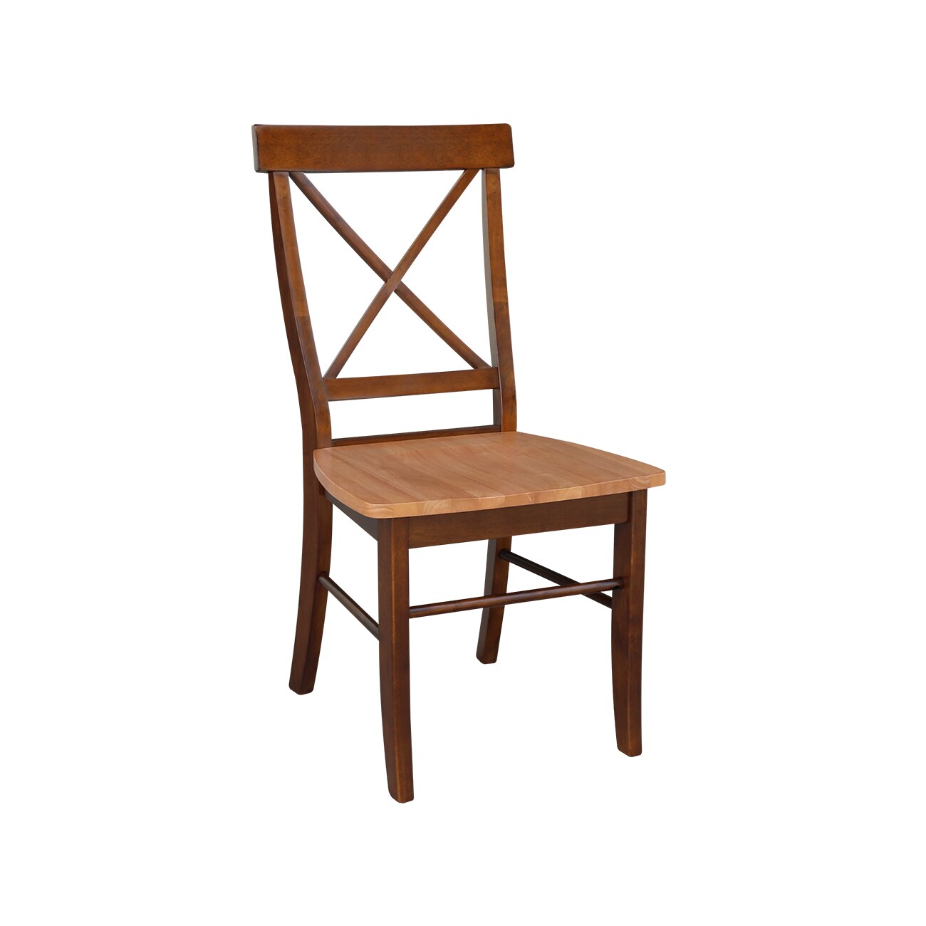 Cinnamon and Espresso Cross Back Wood Side Chair Set
