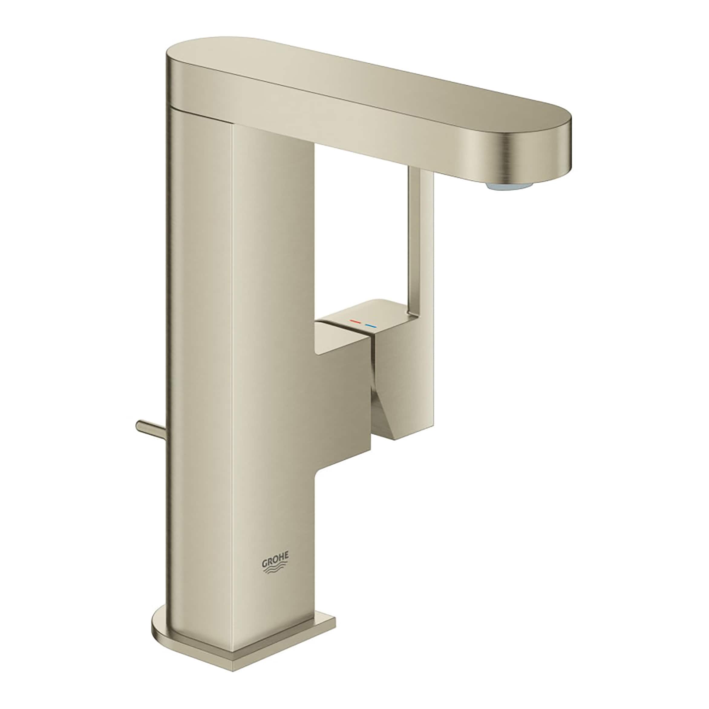 GROHE 23956EN3 Plus Brushed Nickel Single Hole 1-Handle WaterSense Bathroom Sink Faucet with Drain
