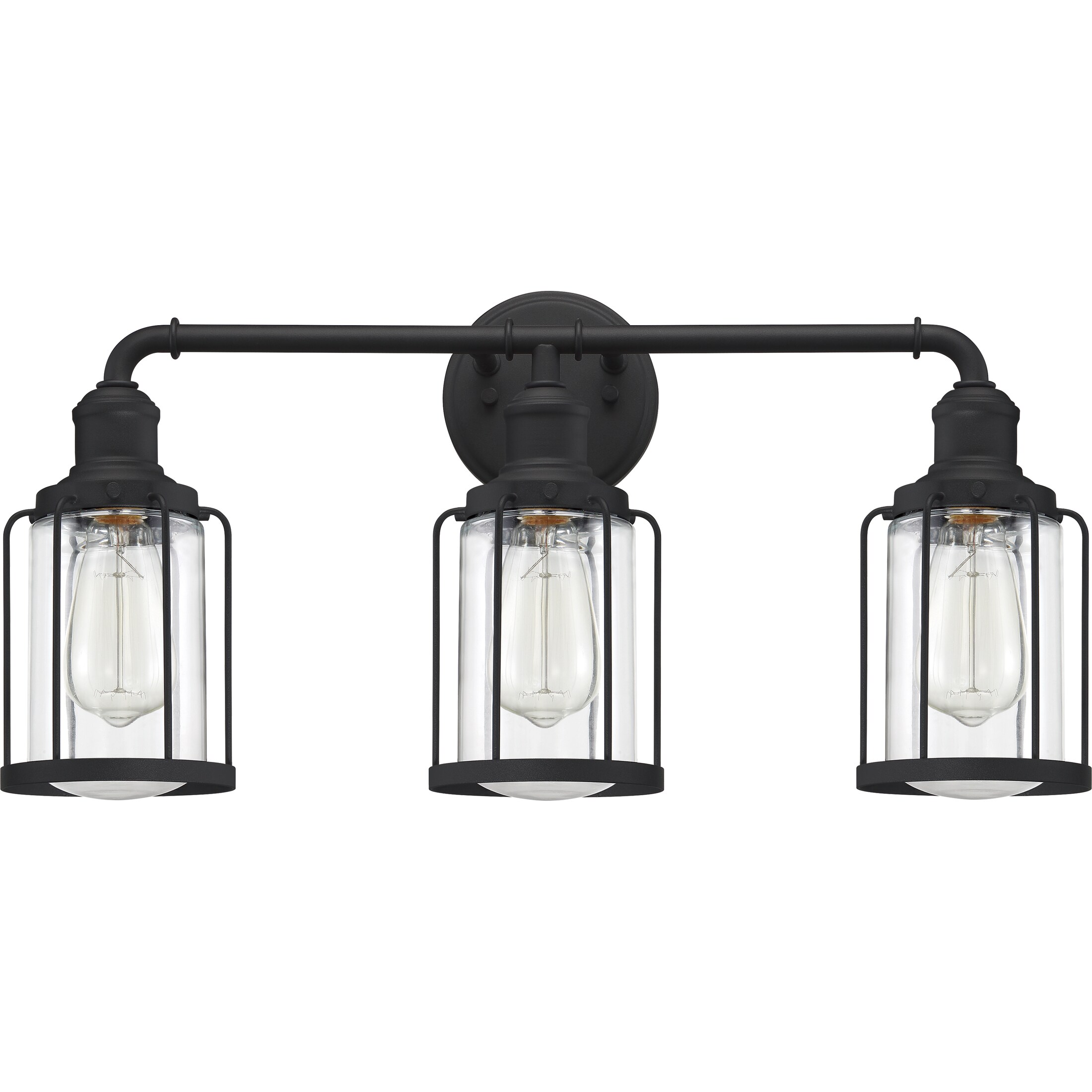 Quoizel Ludlow 24-in 3-Light Earth Black Industrial Vanity Light