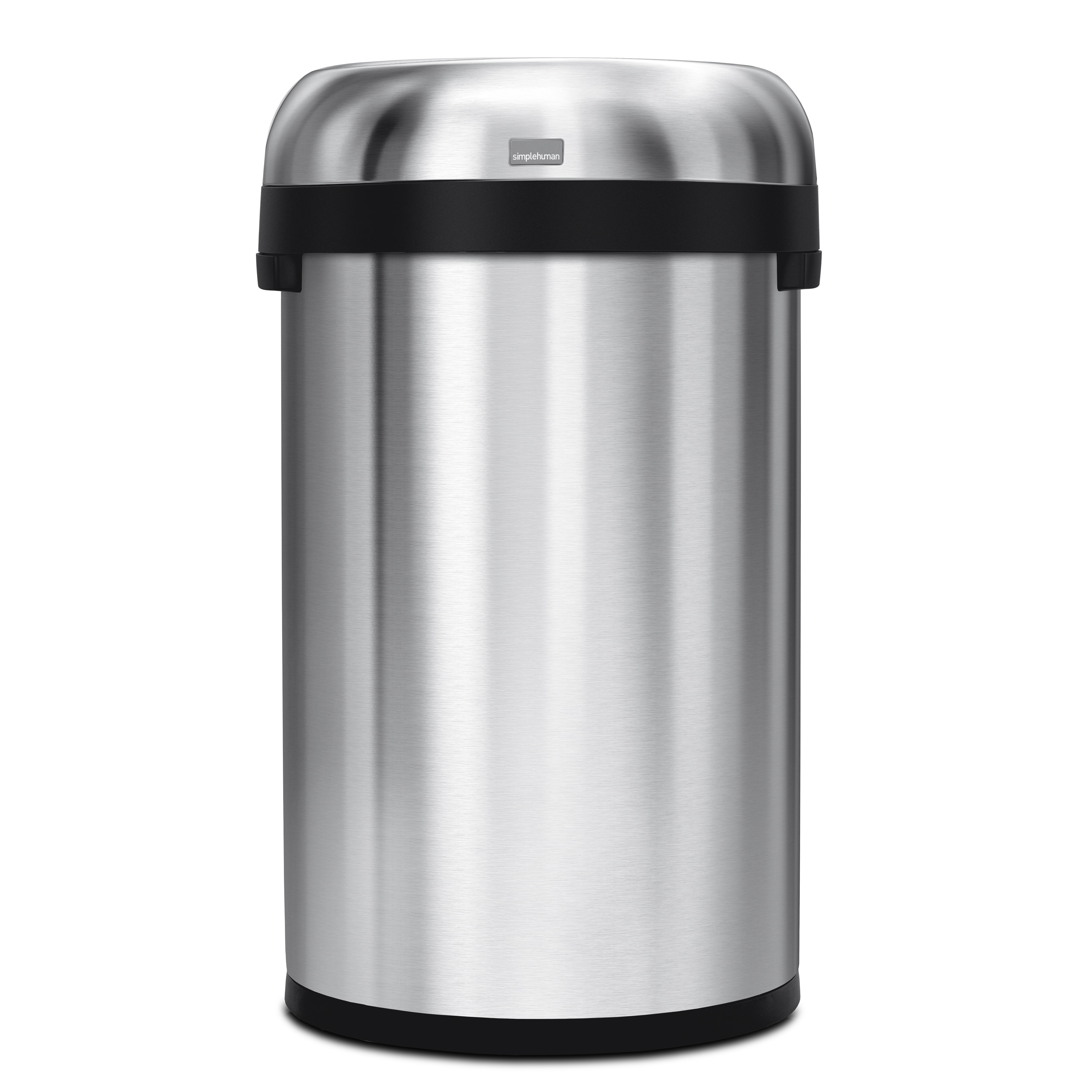 simplehuman 115 Liter / 30 Gallon Bullet Open Top Trash Can Commercial  Grade Heavy Gauge, Brushed Stainless Steel