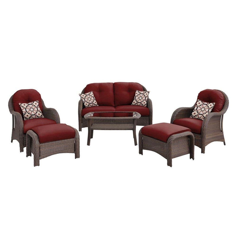 Hanover NEWPORT6PC-RED Patio-Conversation-Sets - View #3