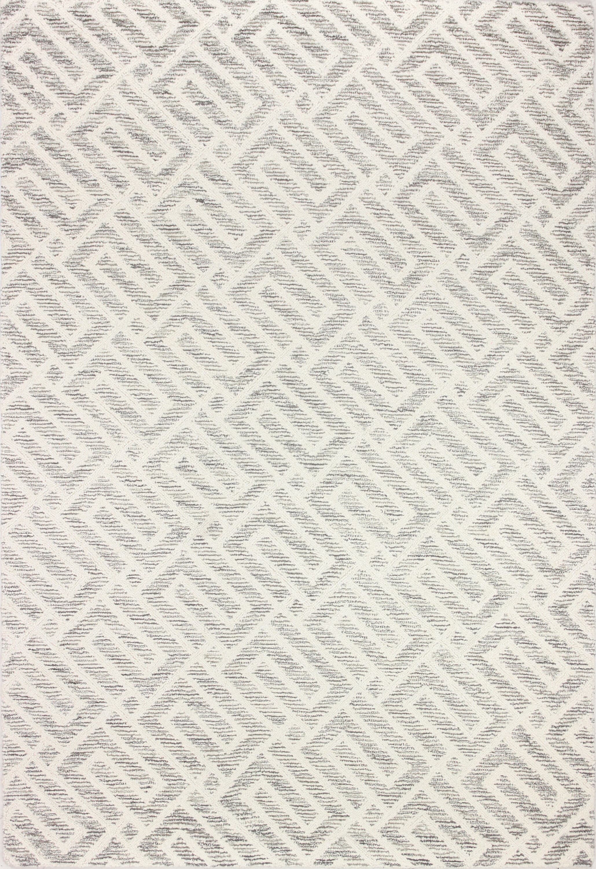 Bashian 649652295633 4 X 6 (ft) Wool Ivory/Grey Indoor Geometric Moroccan Area Rug