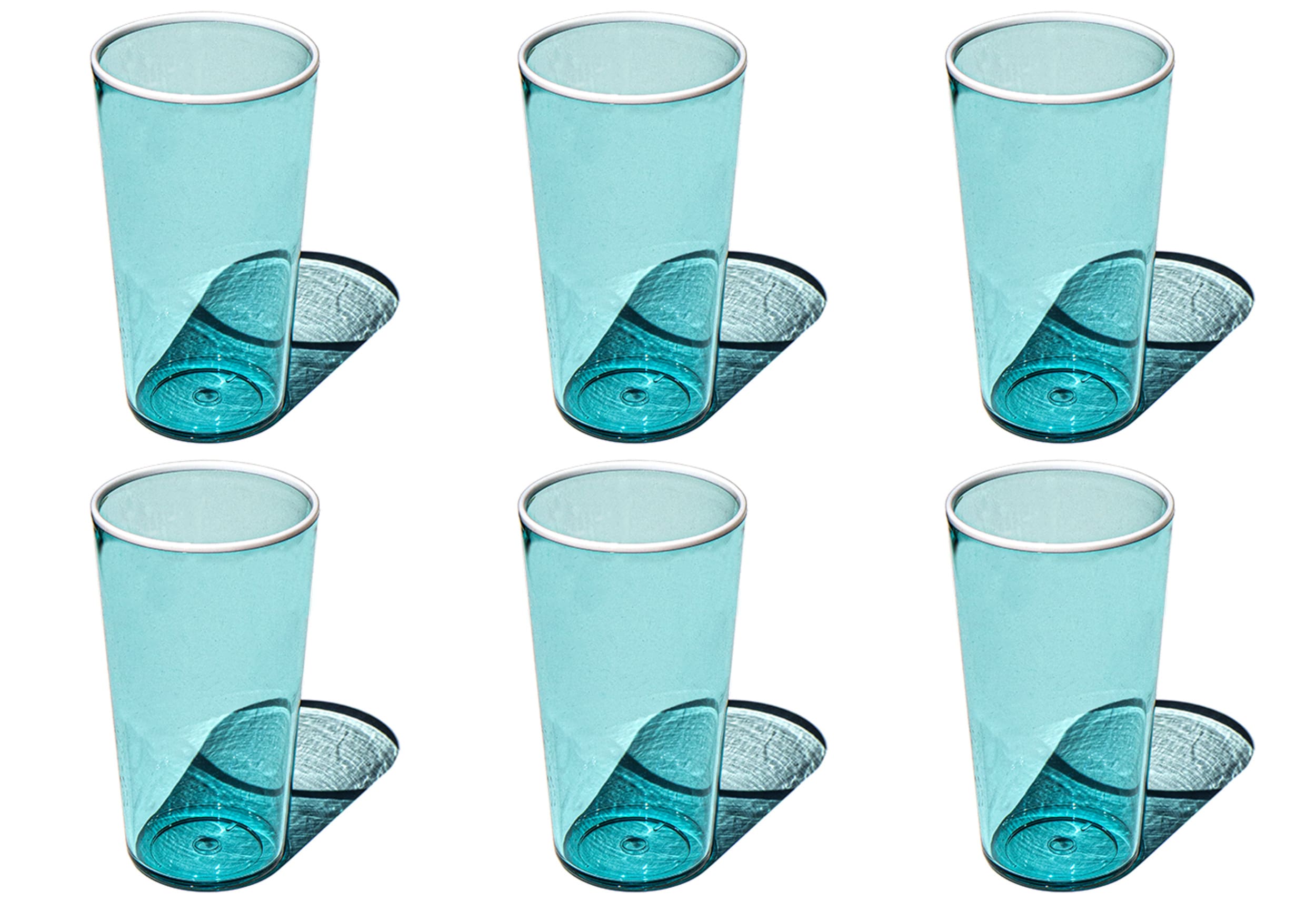 TarHong Contrast Acrylic Drinking Glass - Turquoise - 21.6 oz - Set of 6