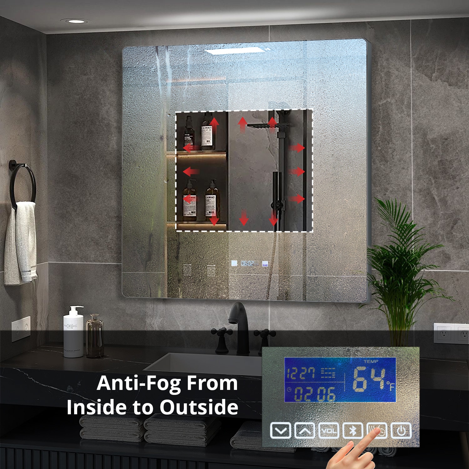 Lexora LL3636LEDM Framed-Bath-Mirrors - View #3