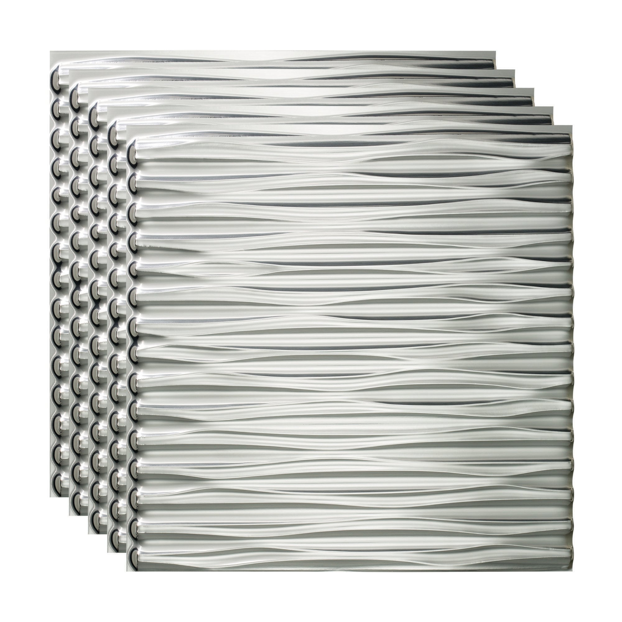 Fasade PG7508 2-ft x 2-ft Dunes Horizontal Brushed Aluminum PVC Surface-mount Ceiling Tile ( 5 -Pack, 20-Sq. Feet / Case )