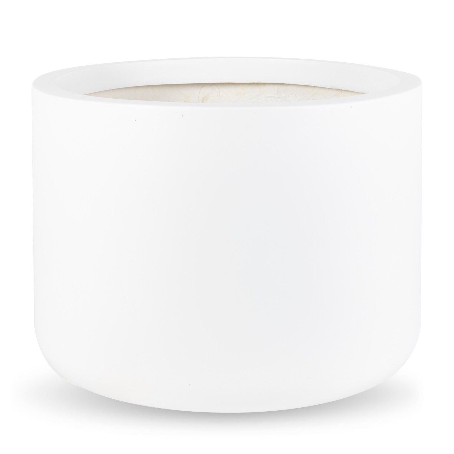 Vasesource CYRUS20WH Round 14.25-in W Large White Fiberglass Indoor/Outdoor Planter