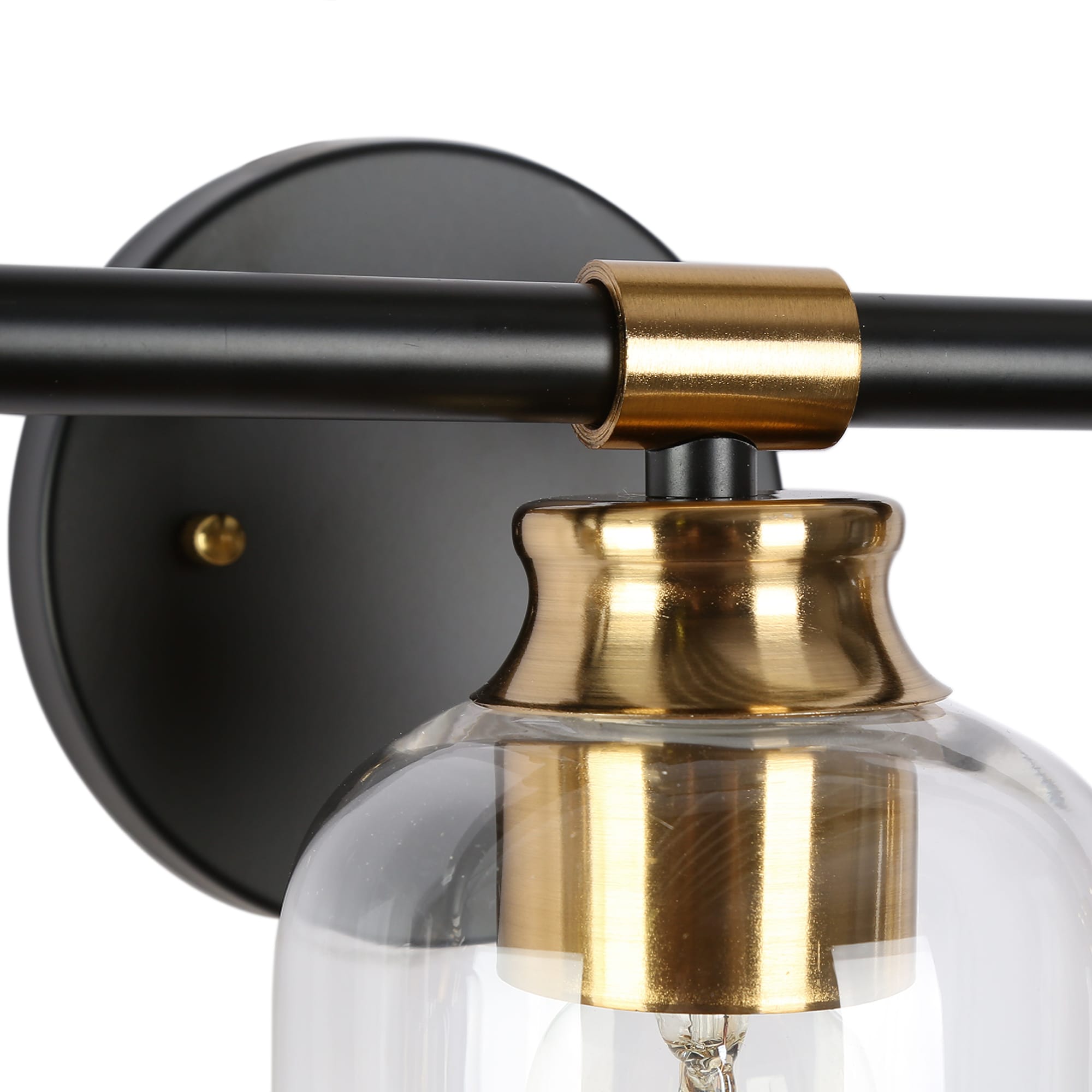ZEVNI L3ZVMFRJW4610SB7 Hulda 21.6-in 3-Light Black/Brass LED Transitional Vanity Light