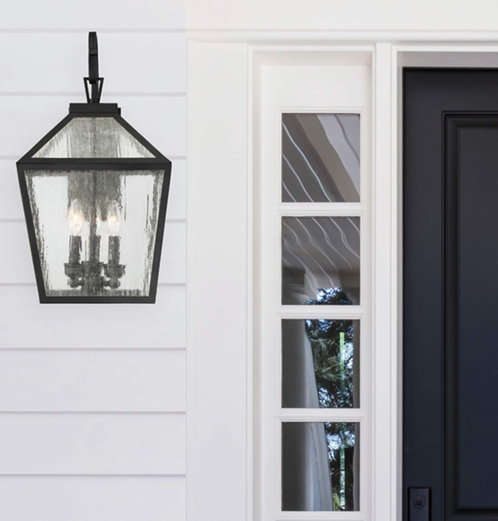 Woodstock Black Metal 3-Light Outdoor Wall Lantern