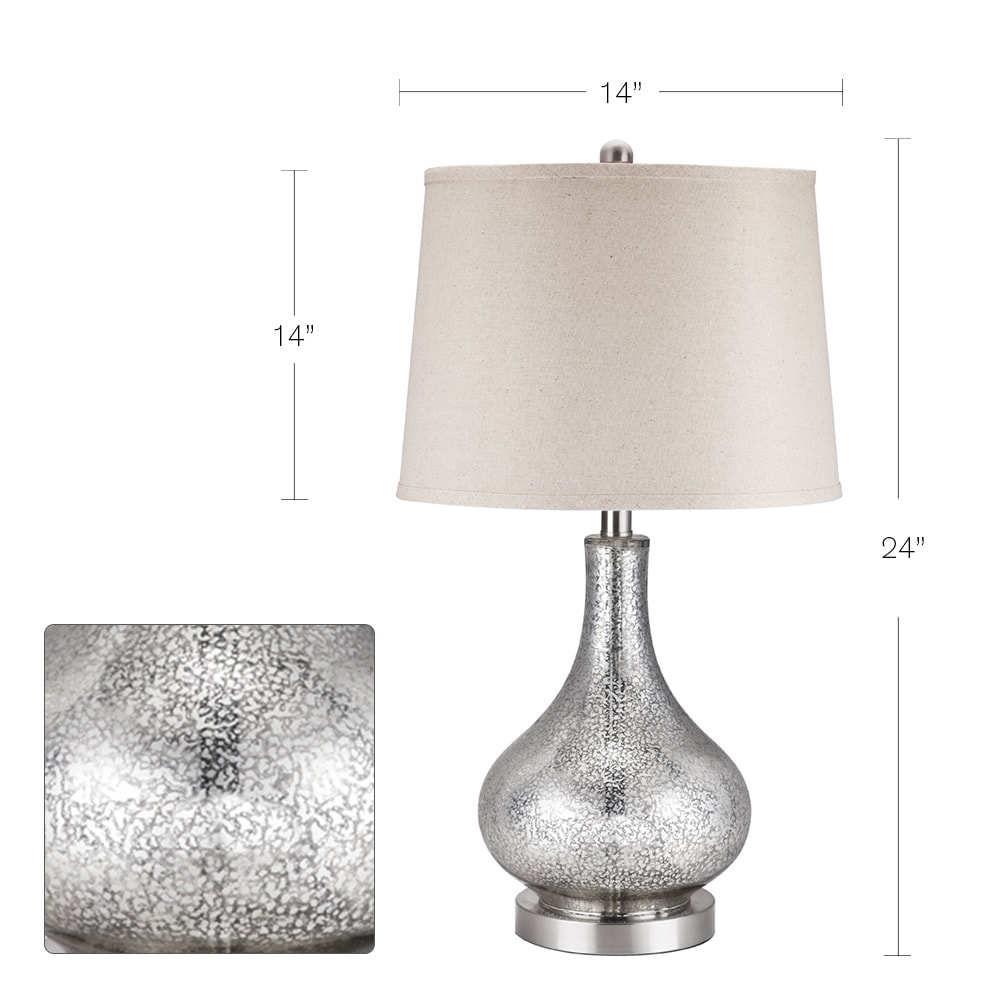 Artichoke 25.5 in. Mercury Silver Glass Table Lamp (Set of 2)