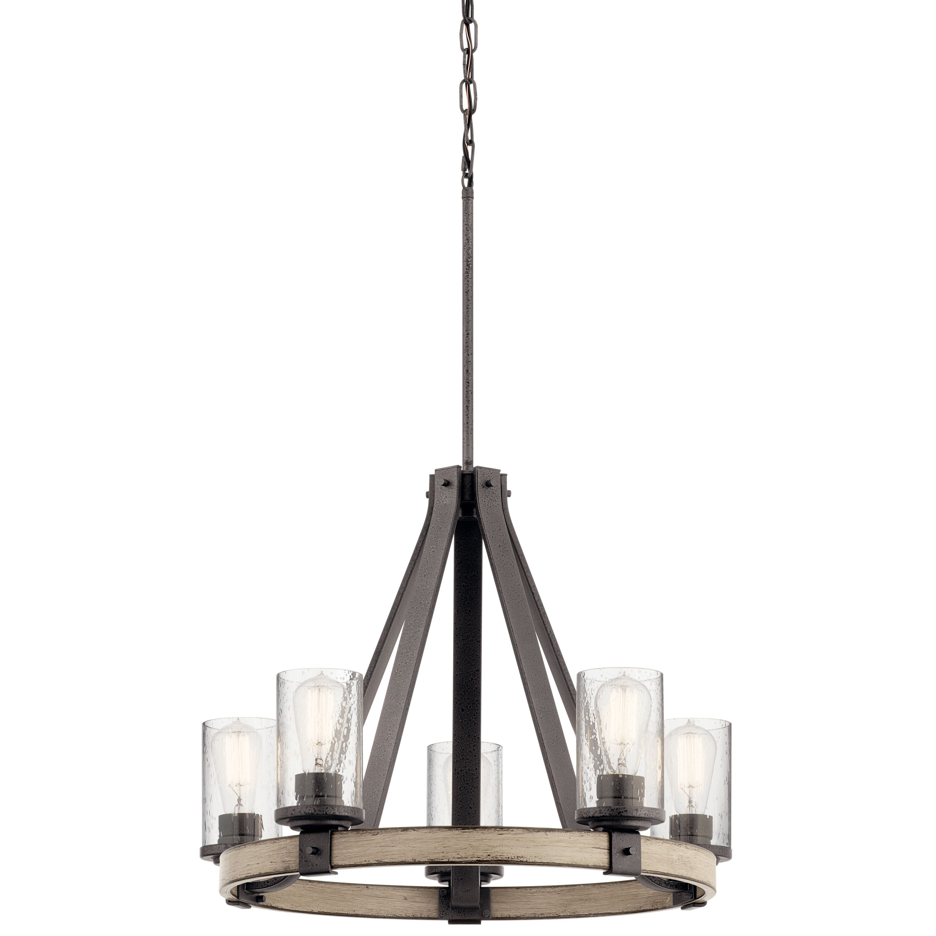 Kichler Barrington 5-Light Antique Black Rustic Dry rated Chandelier