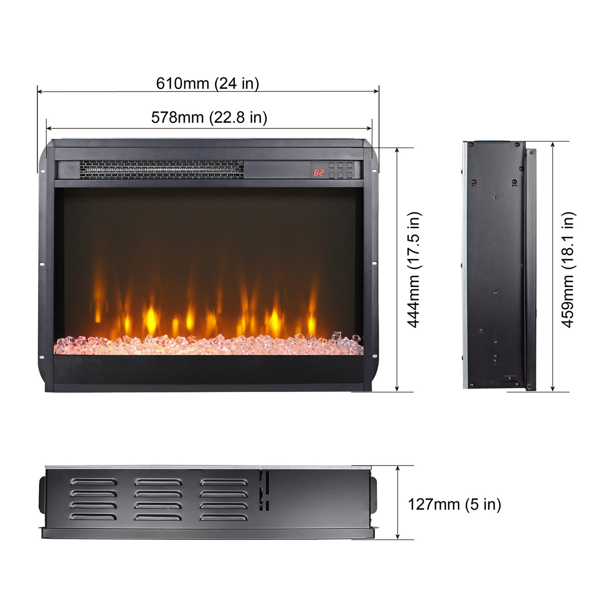 SINOFURN SYC070038BK Electric-Fireplace-Fireboxes - View #10