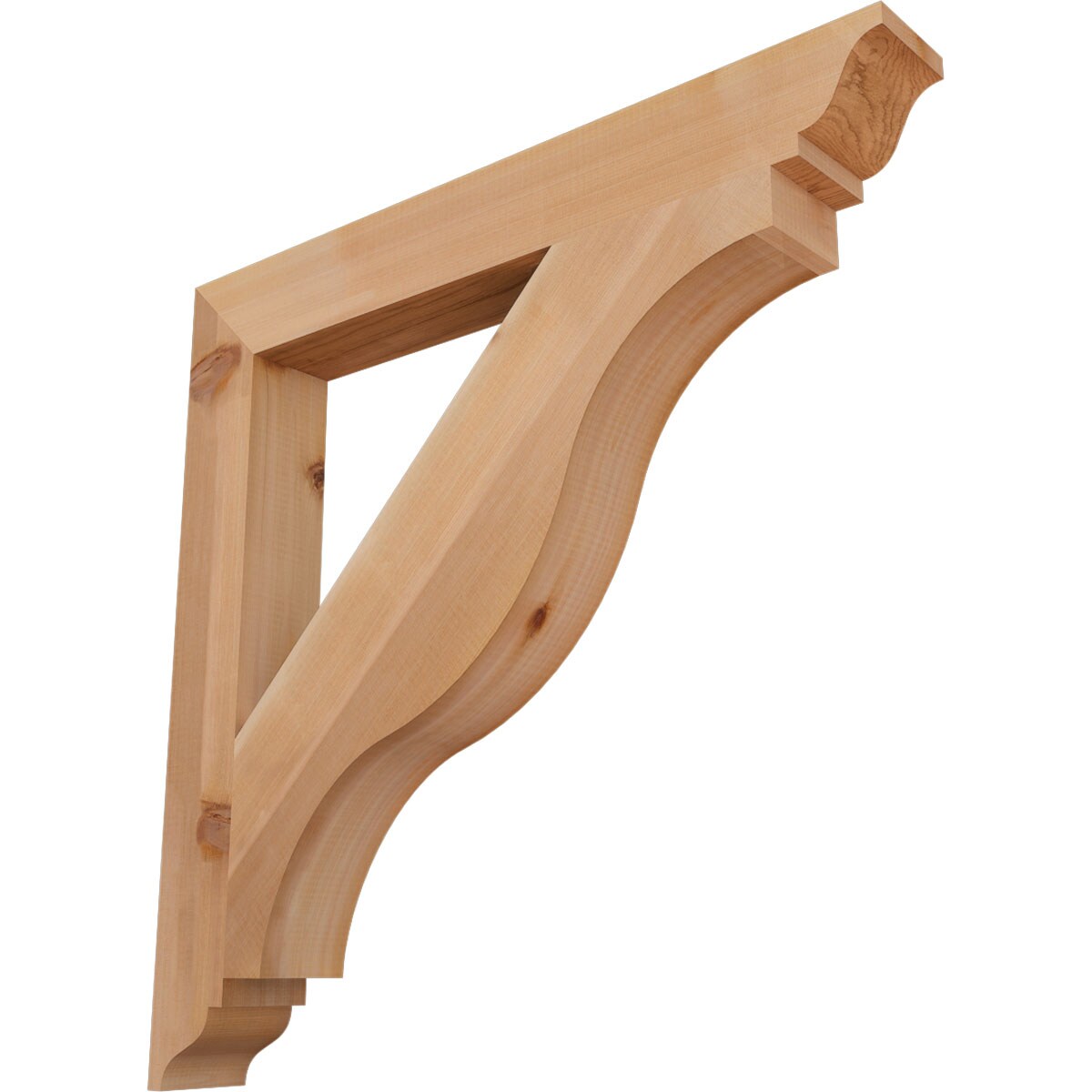 Ekena Millwork BKT04X32X32FST01SWR Funston traditional smooth 3-1/2-in x 32-in x 32-in Western red cedar Brown Wood Standard bracket