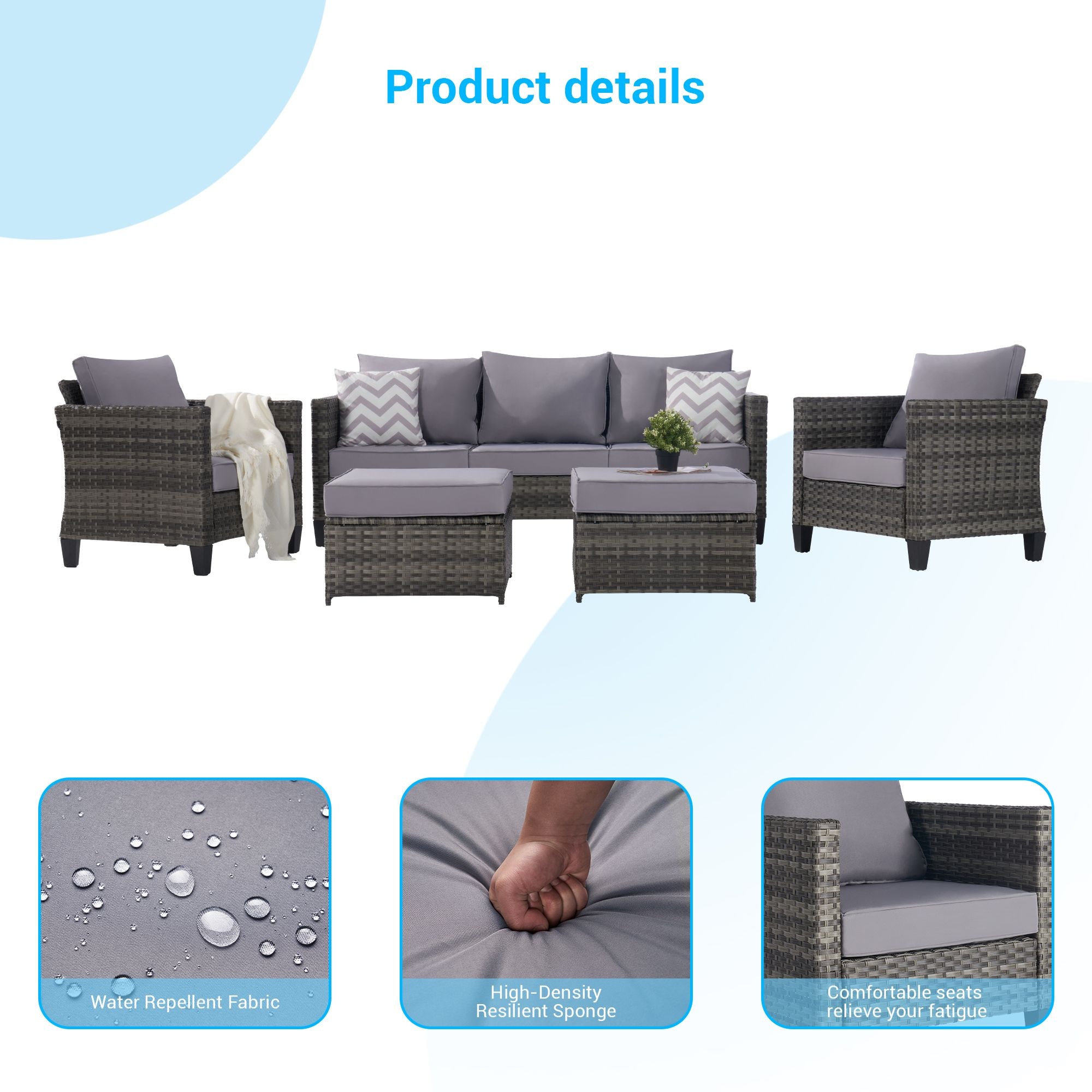 SANSTAR LRS-WS83LY Patio-Conversation-Sets - View #4