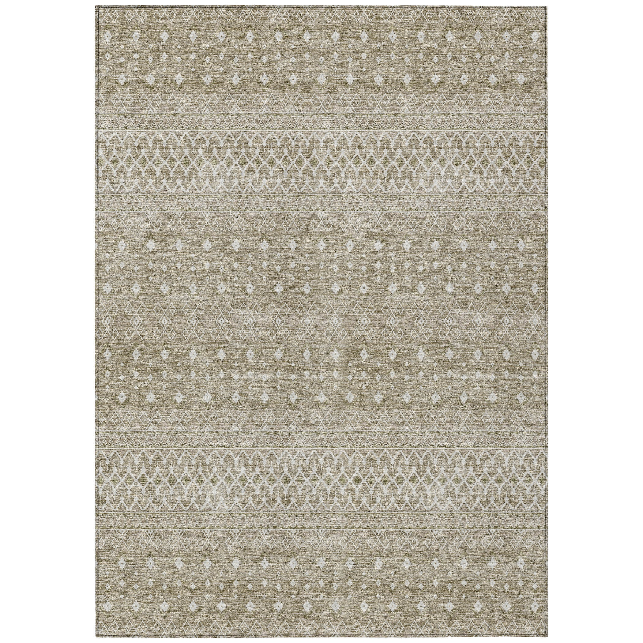 Addison Rugs ACN709TP8X10 Chantille ACN709TP 8 x 10 (ft) Polyester Taupe Rectangular Indoor/Outdoor Geometric Machine washable Area rug