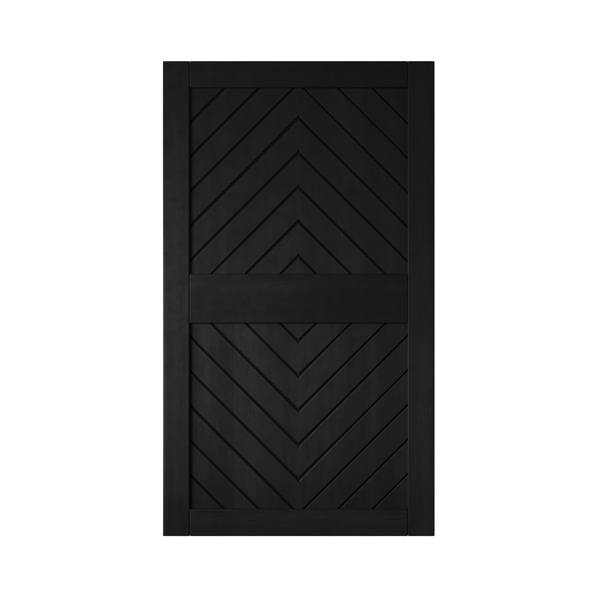 HOMACER JT2-4284-BK 42-in x 84-in Black Herringbone Pine Wood Solid core Single Barn Door (Hardware Not Included)