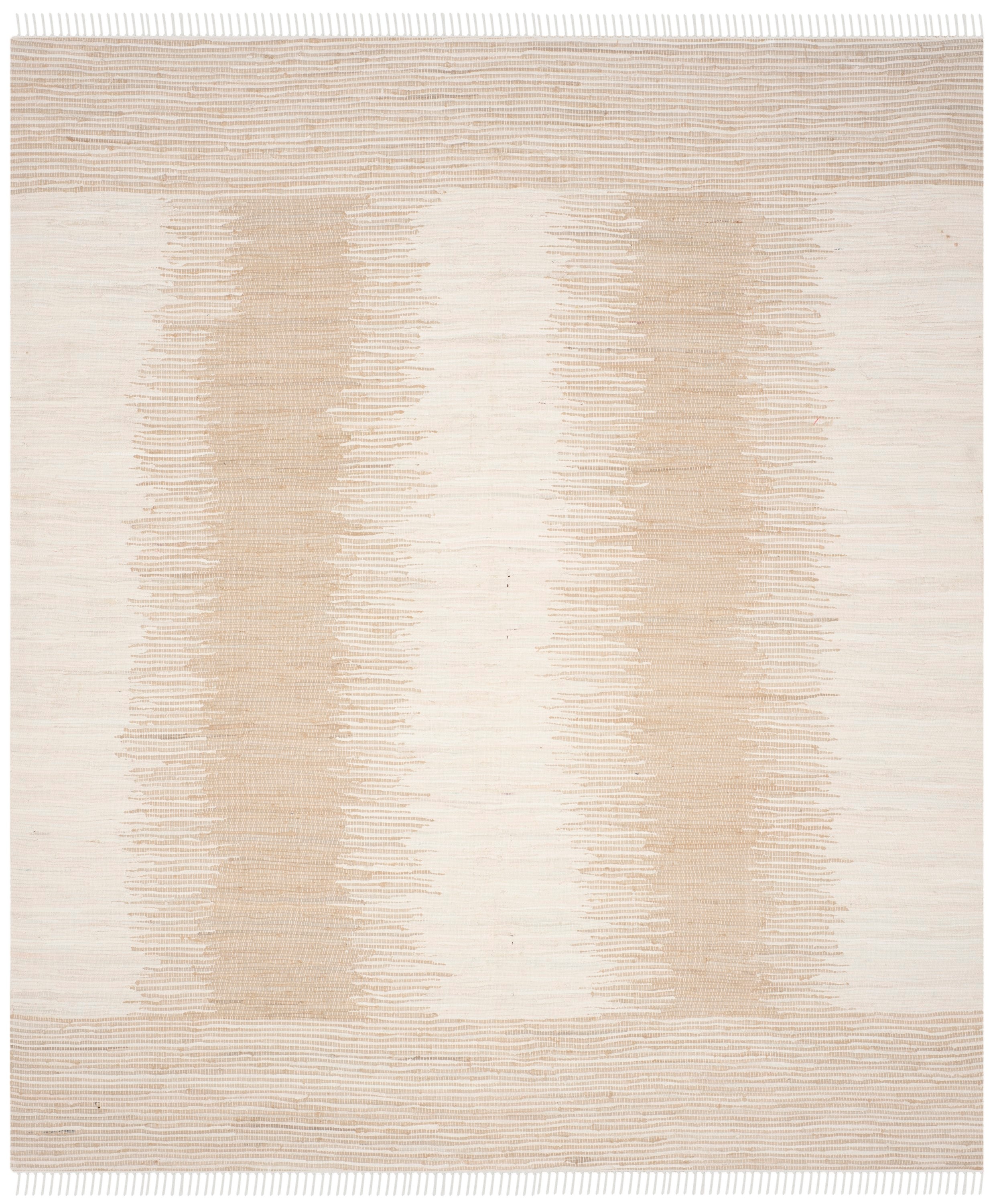 Ivory and Beige Handwoven Cotton 8' x 10' Area Rug