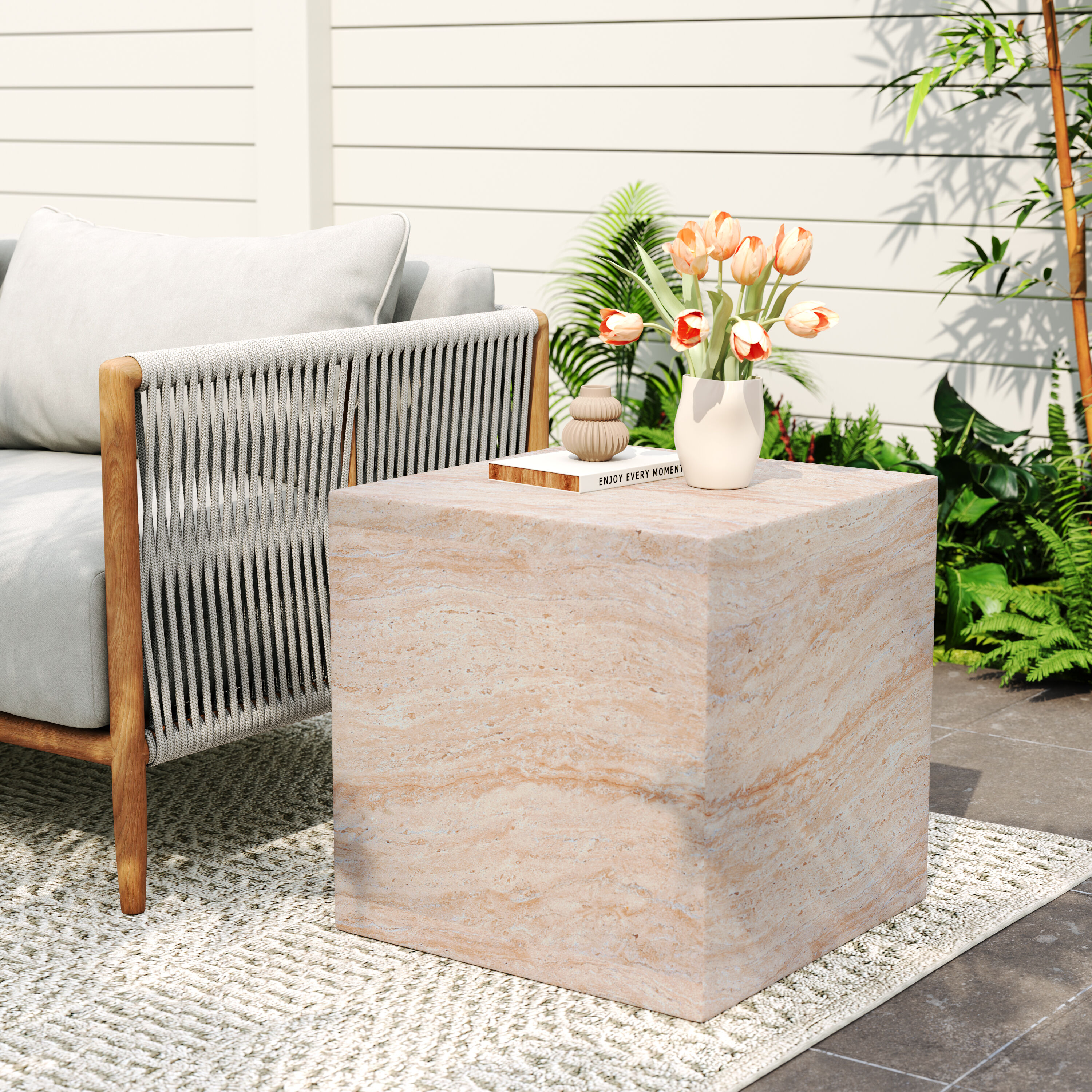 Christopher Knight Home 327004 Aberdeen Lightweight Concrete Side Table